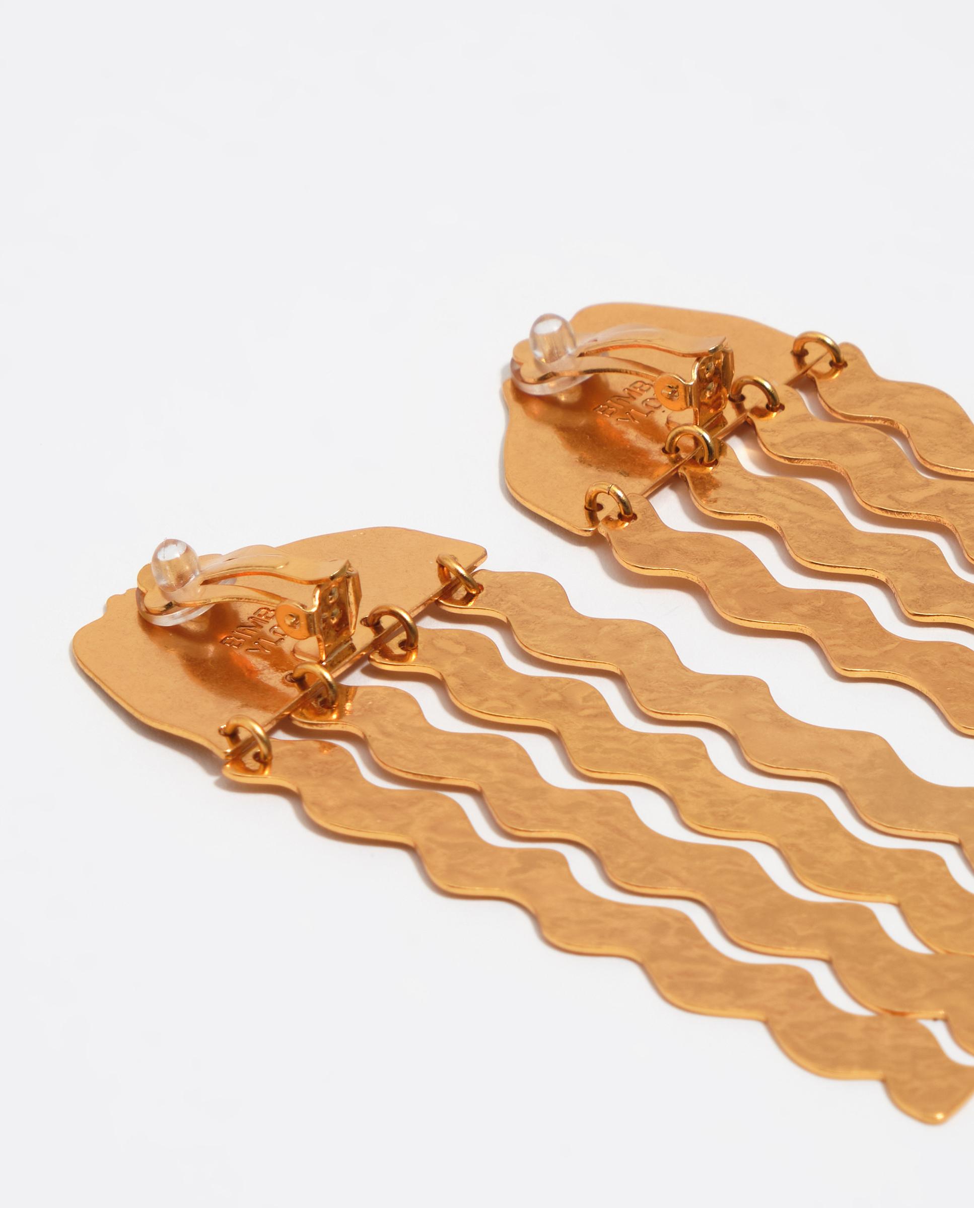 Brincos Silhuetas Dourado Mate Dourado-5