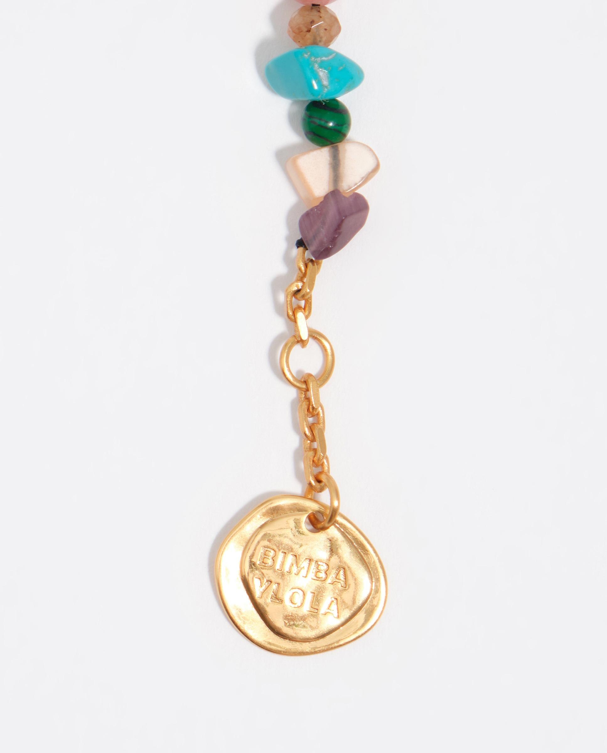 Pulseira Silhuetas Metal Pedras Multicolor Azul-3