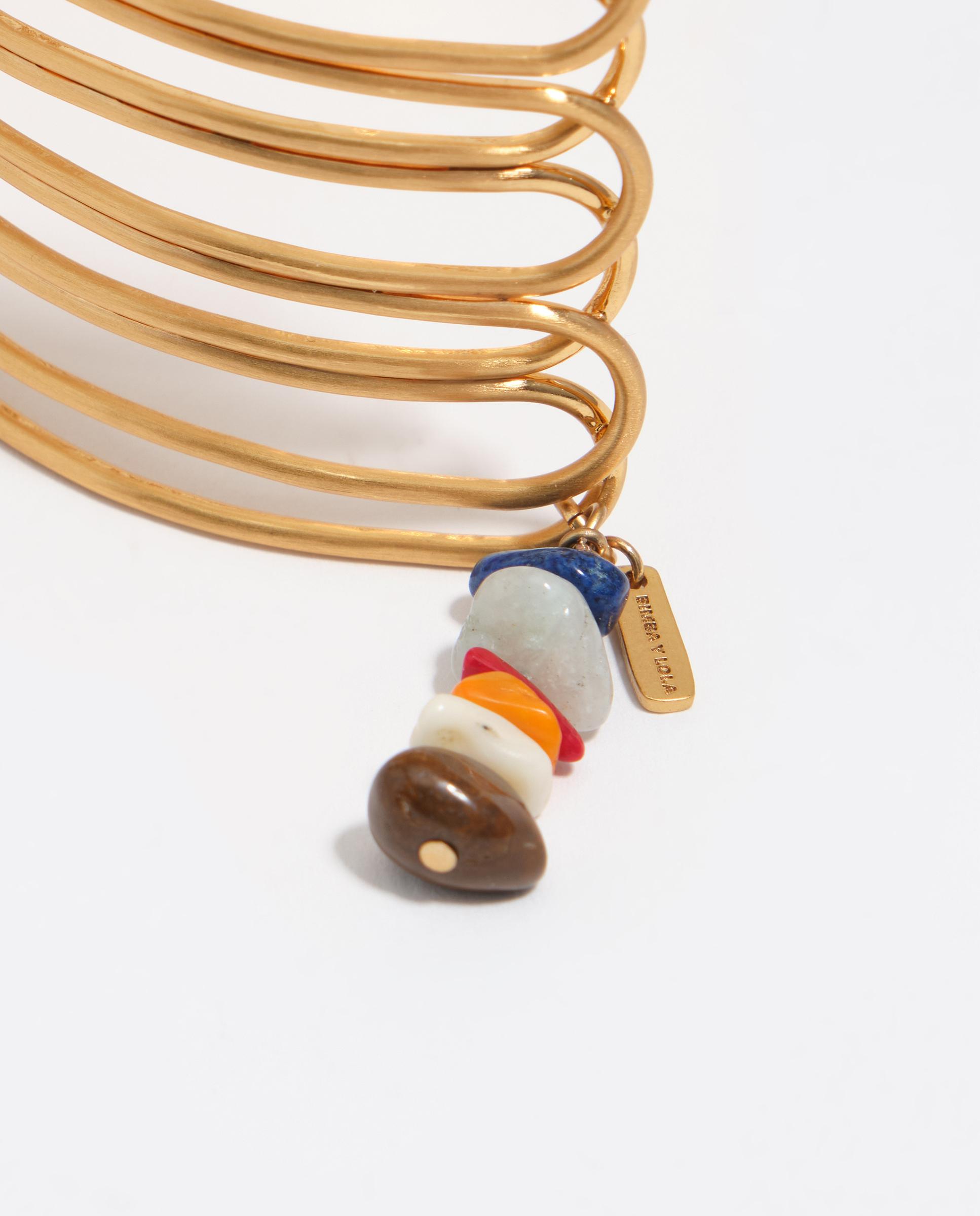 Pulseira Bracelete com Bandas e Textura Dourado-4