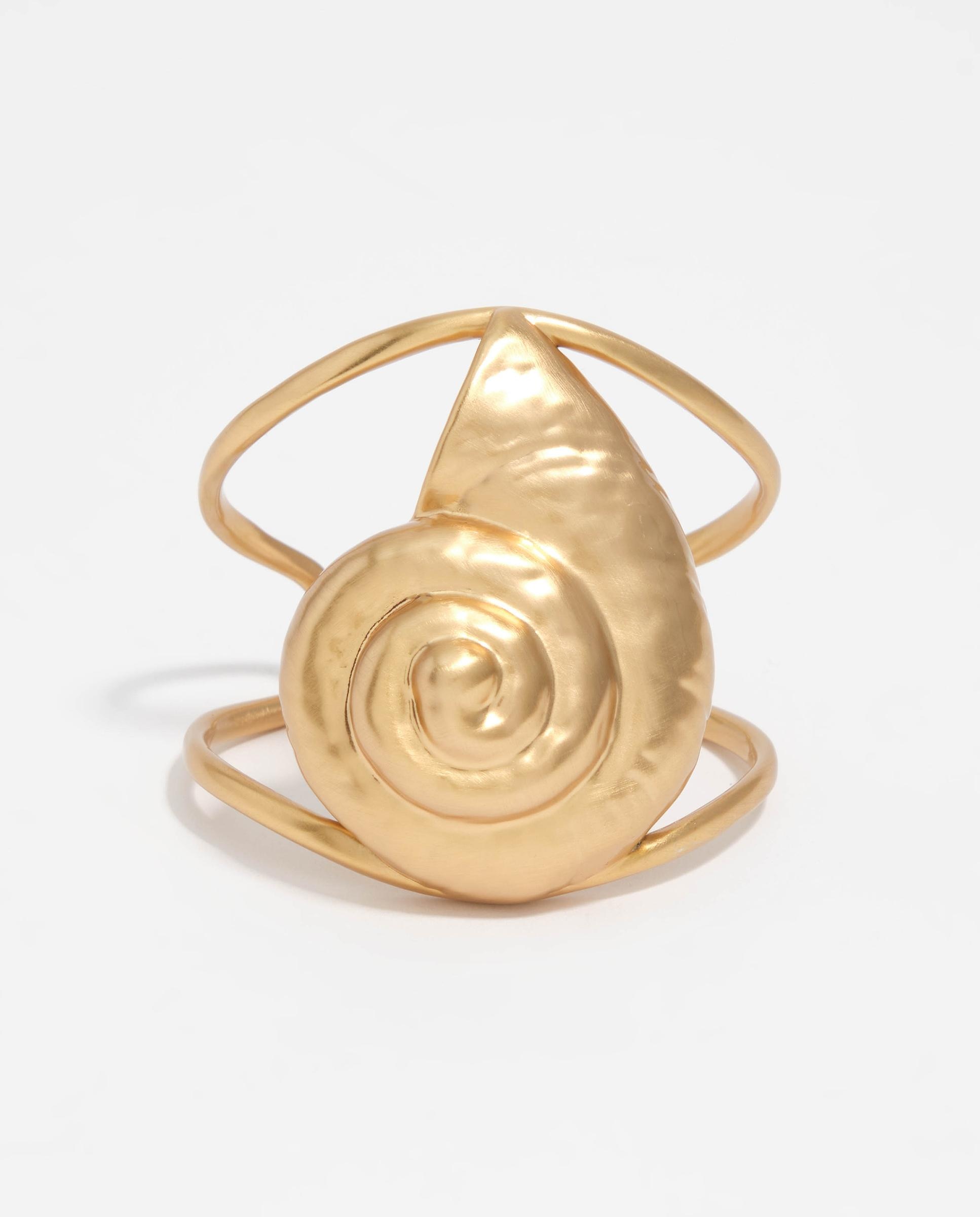 Pulseira Rígida com Motivo de Caracola Ouro-2