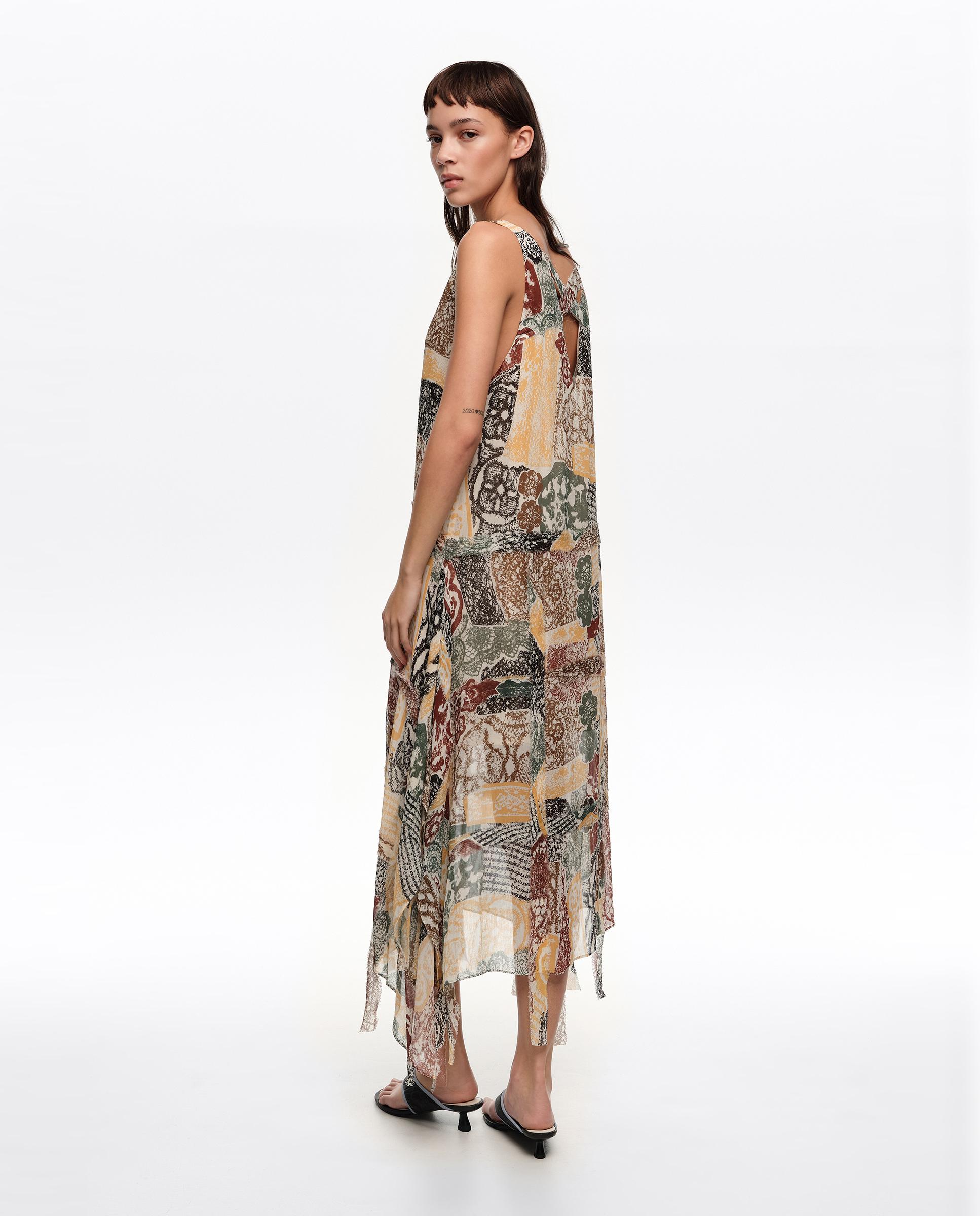 Vestido Midi Irregular Desfiado Lace Marfim-3