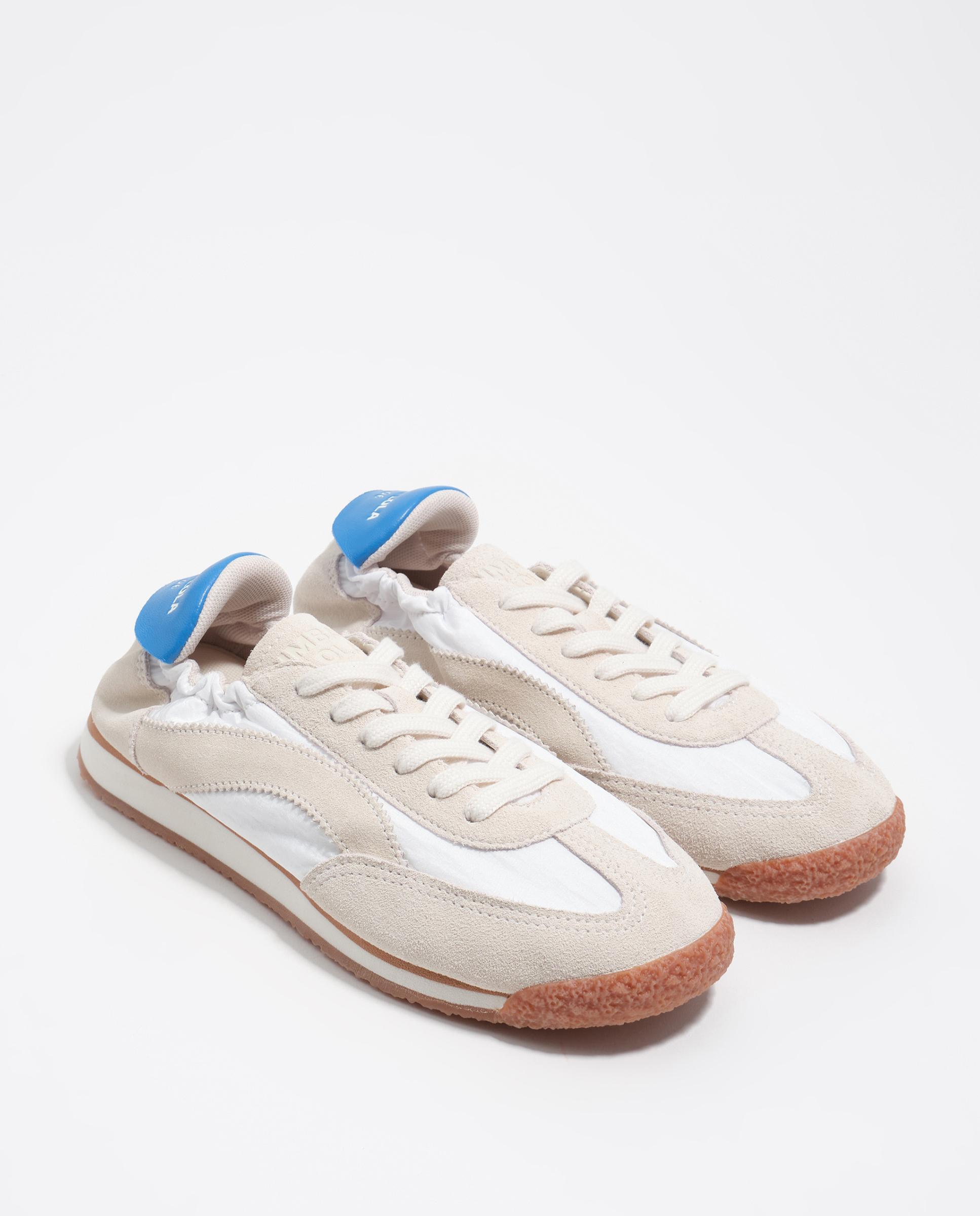 Sapatilhas Retro com Atacadores e Logo Bege-2