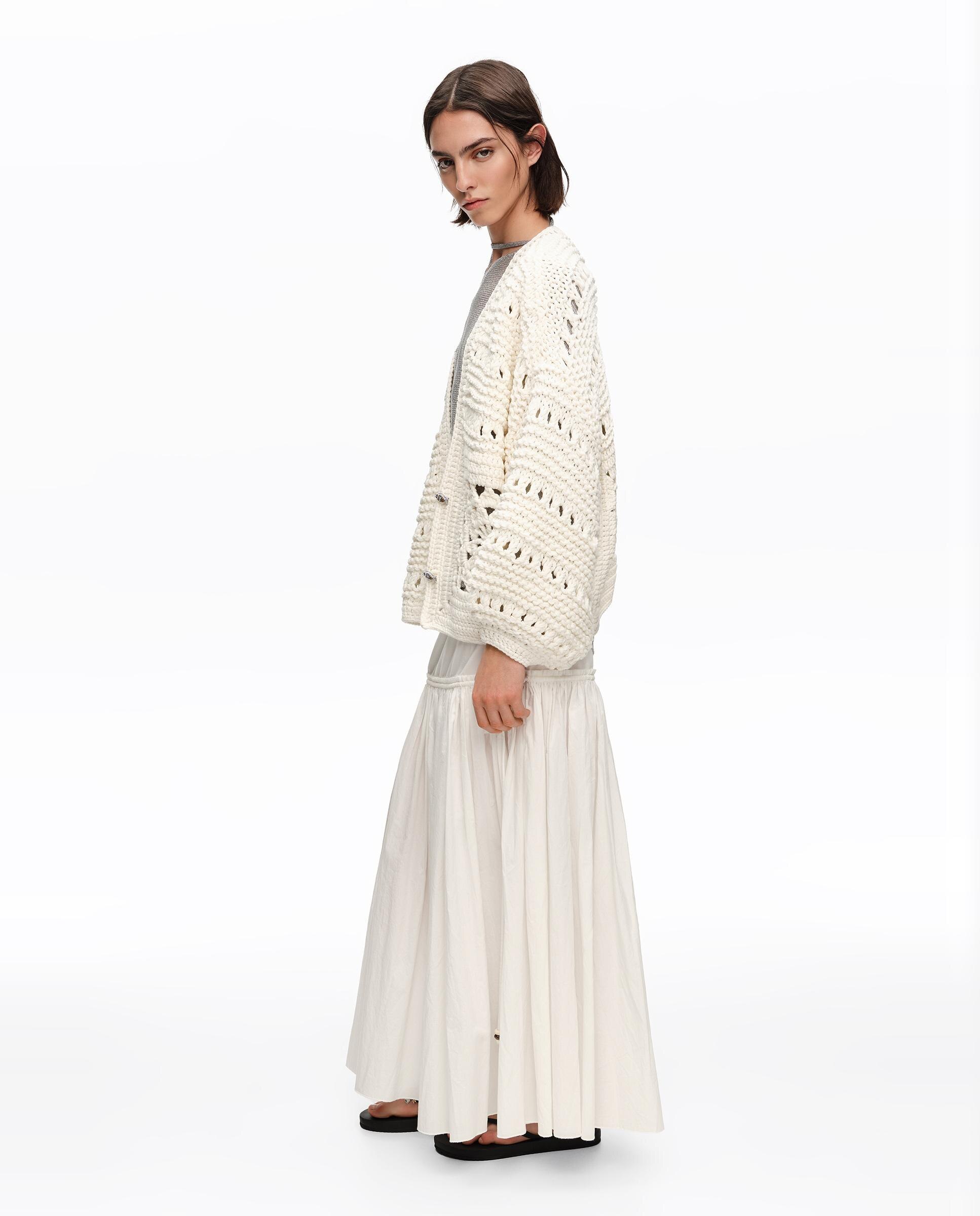 Cardigan em Crochet Globo Branco-3
