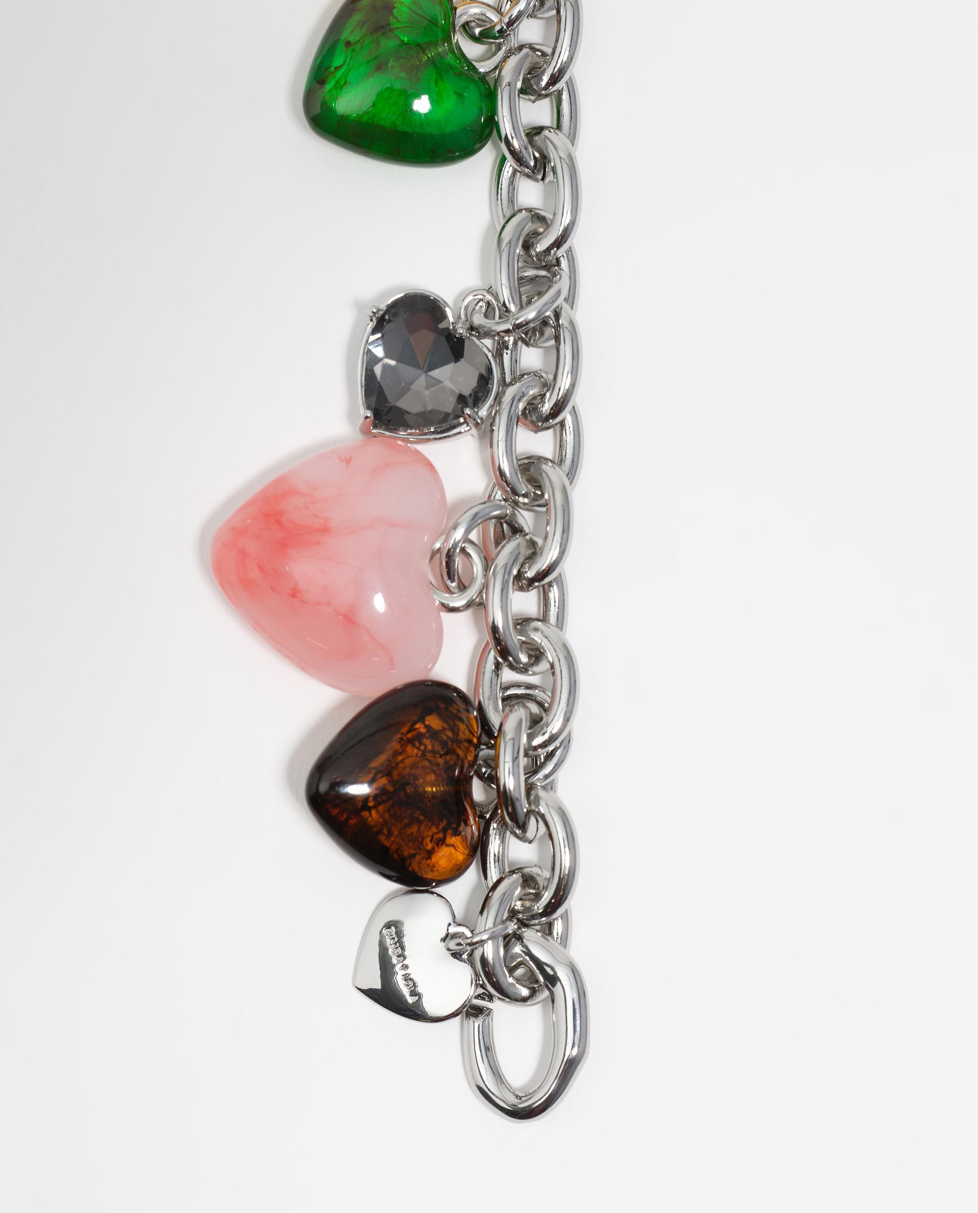 Pulseira Corações de Resina Multicolor Verde-3