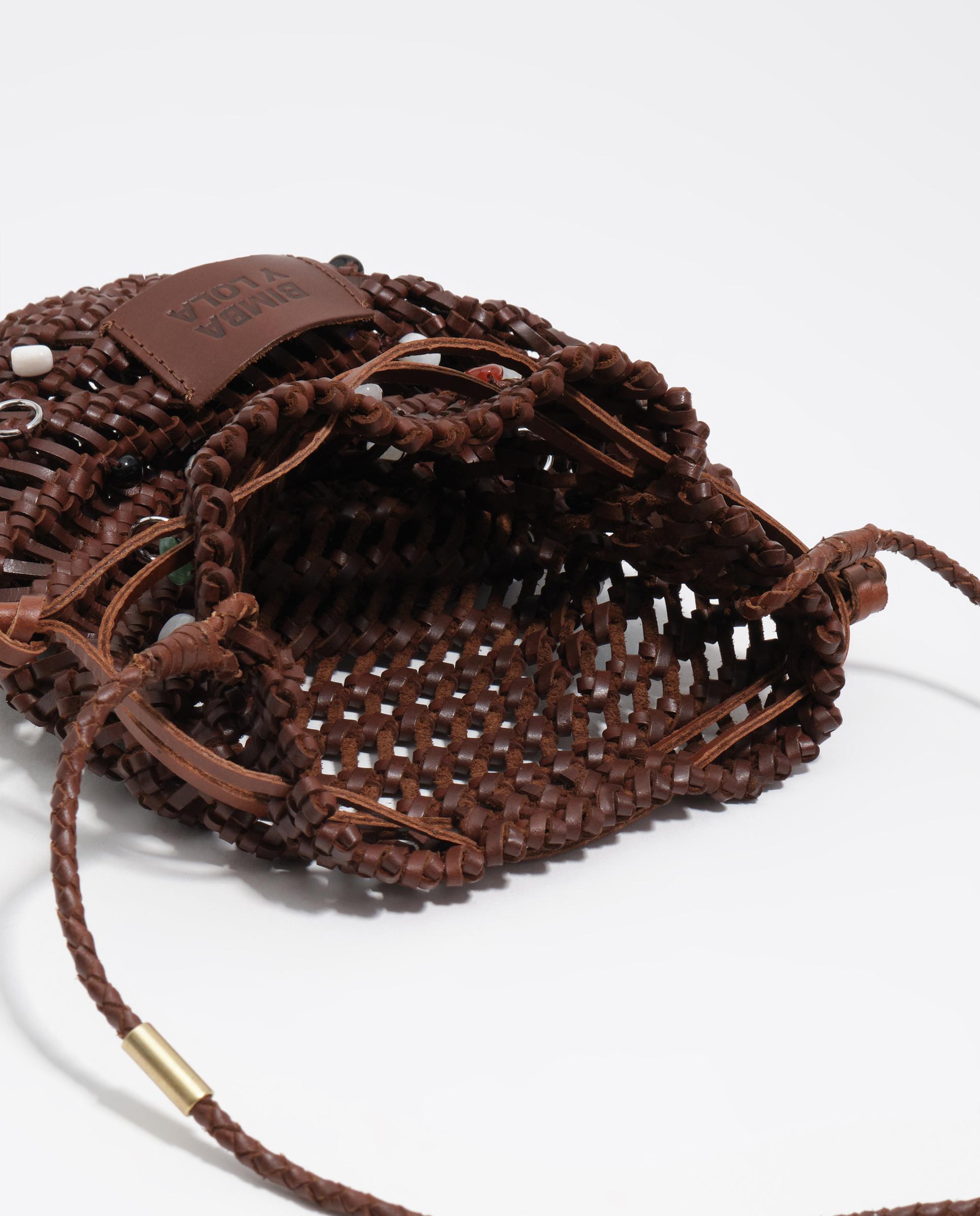 Minibolsa Entrançada Pele Noz-5