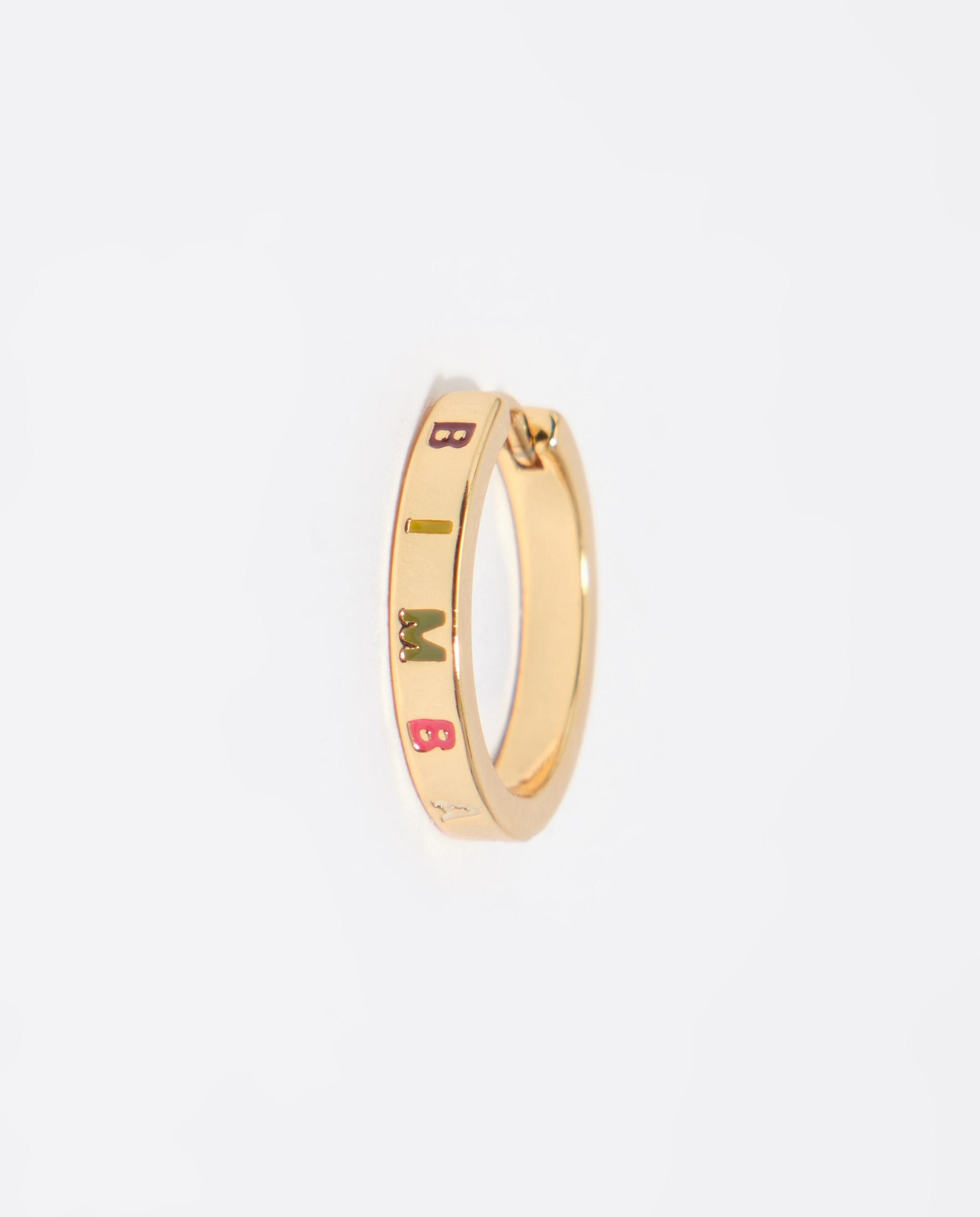 Brincos de Aro Dourado com Logo Multicolor Dourado-2