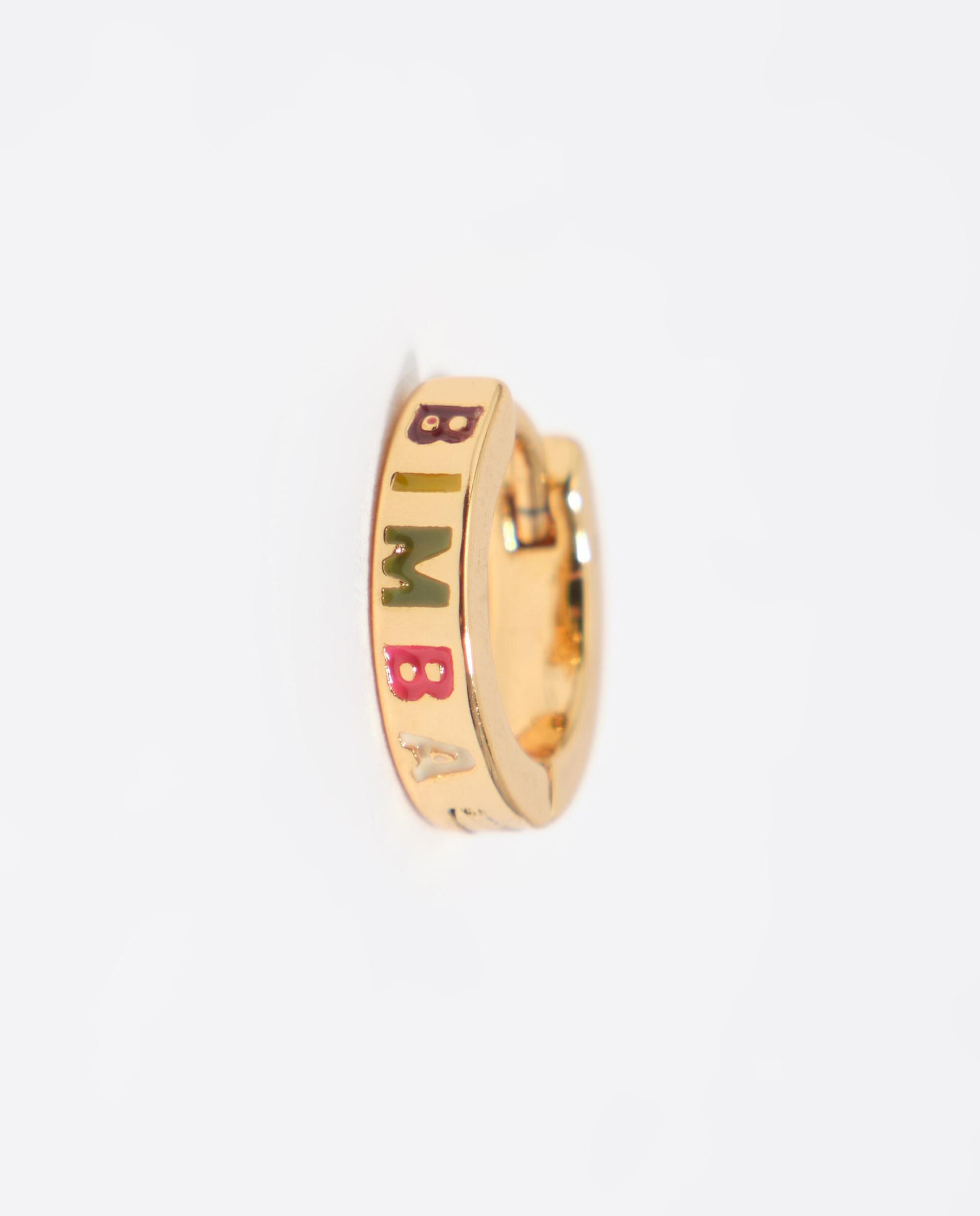 Brincos de Aro Mini Dourado com Logo Multicolor Dourado-2