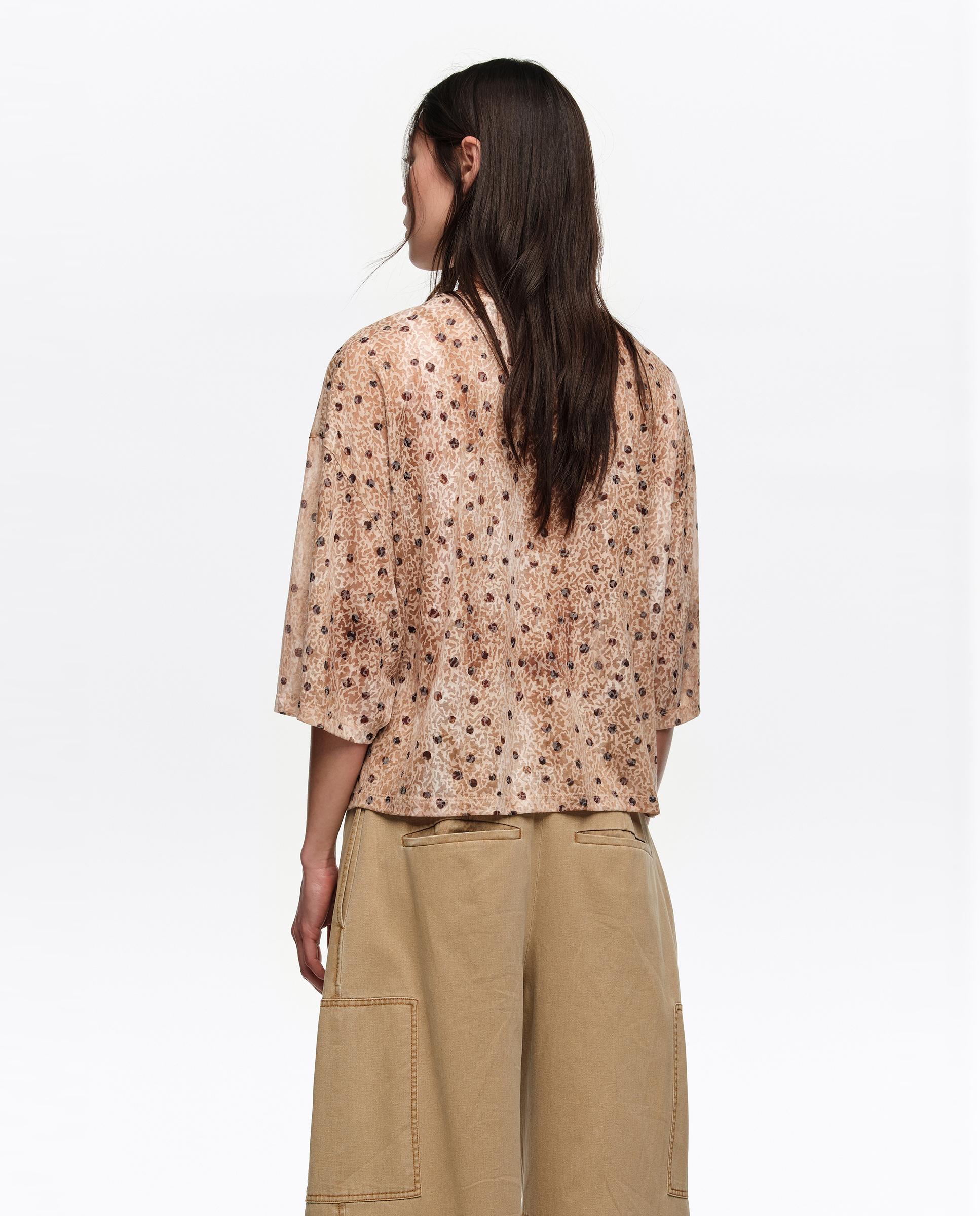 T-shirt Boxy Devore Dots Natural-4