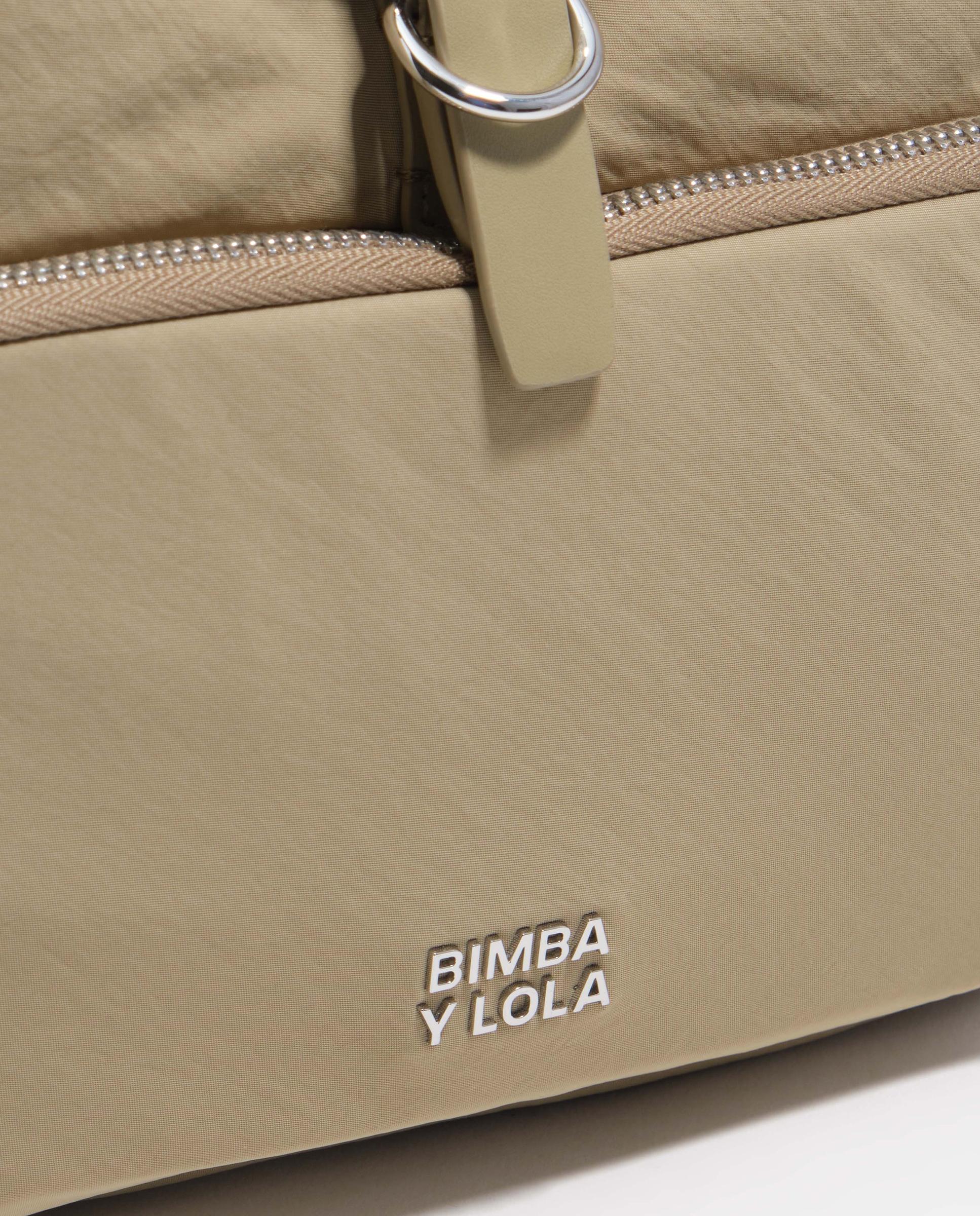 Mochila Pocket Nylon com Fecho de Fivela Caqui-4