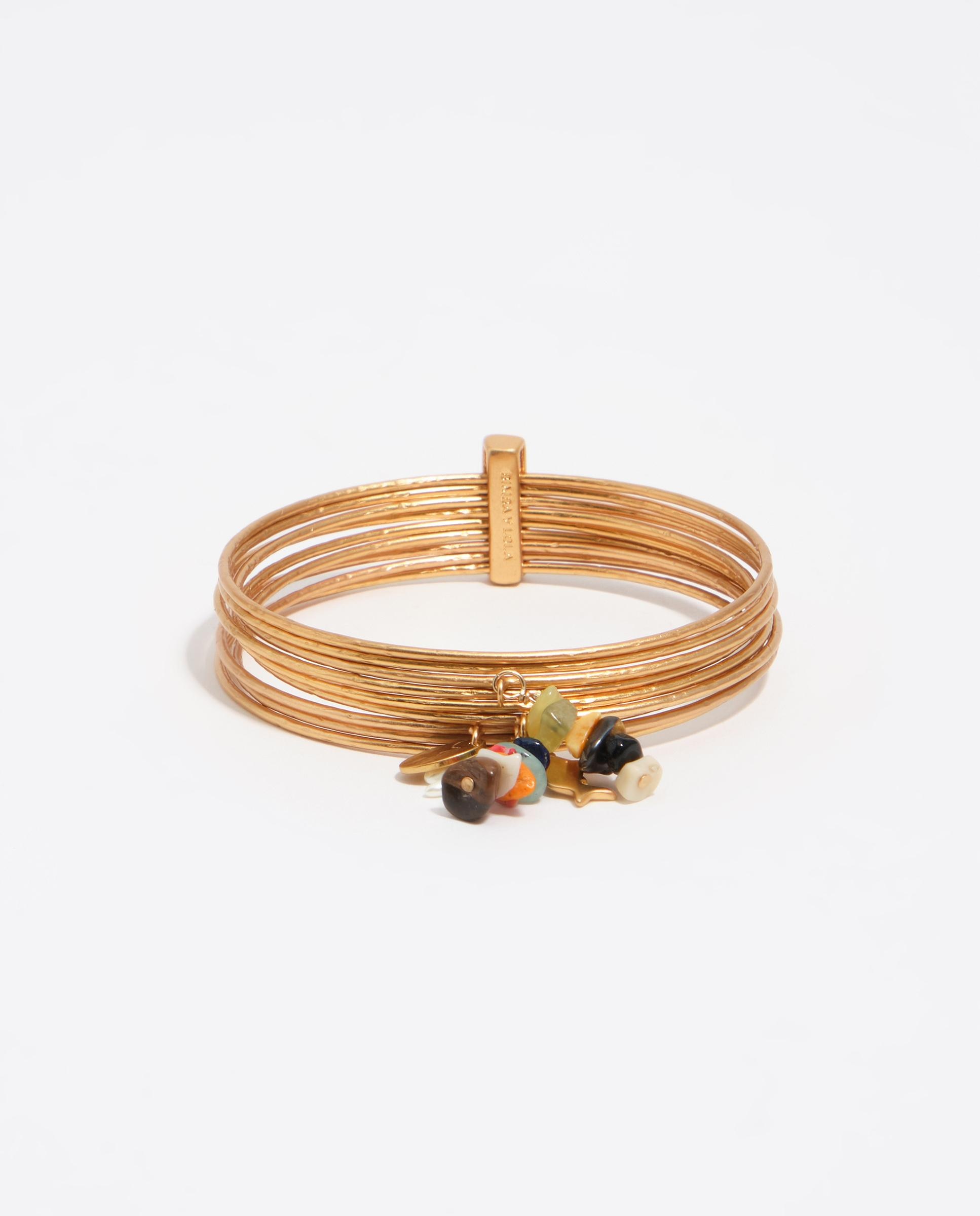 Pulseira Semanário com Pedras e Textura Dourado-2