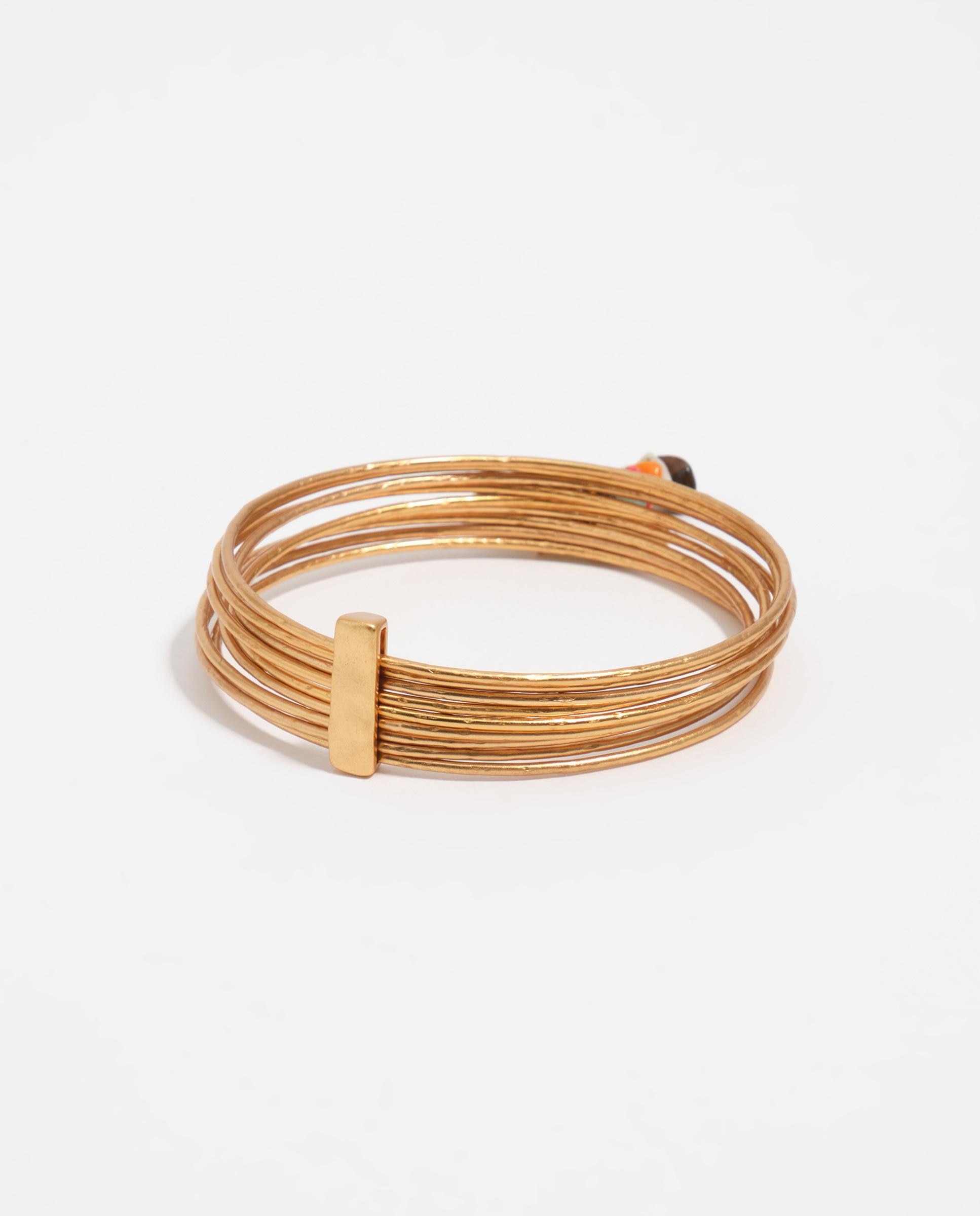 Pulseira Semanário com Pedras e Textura Dourado-3