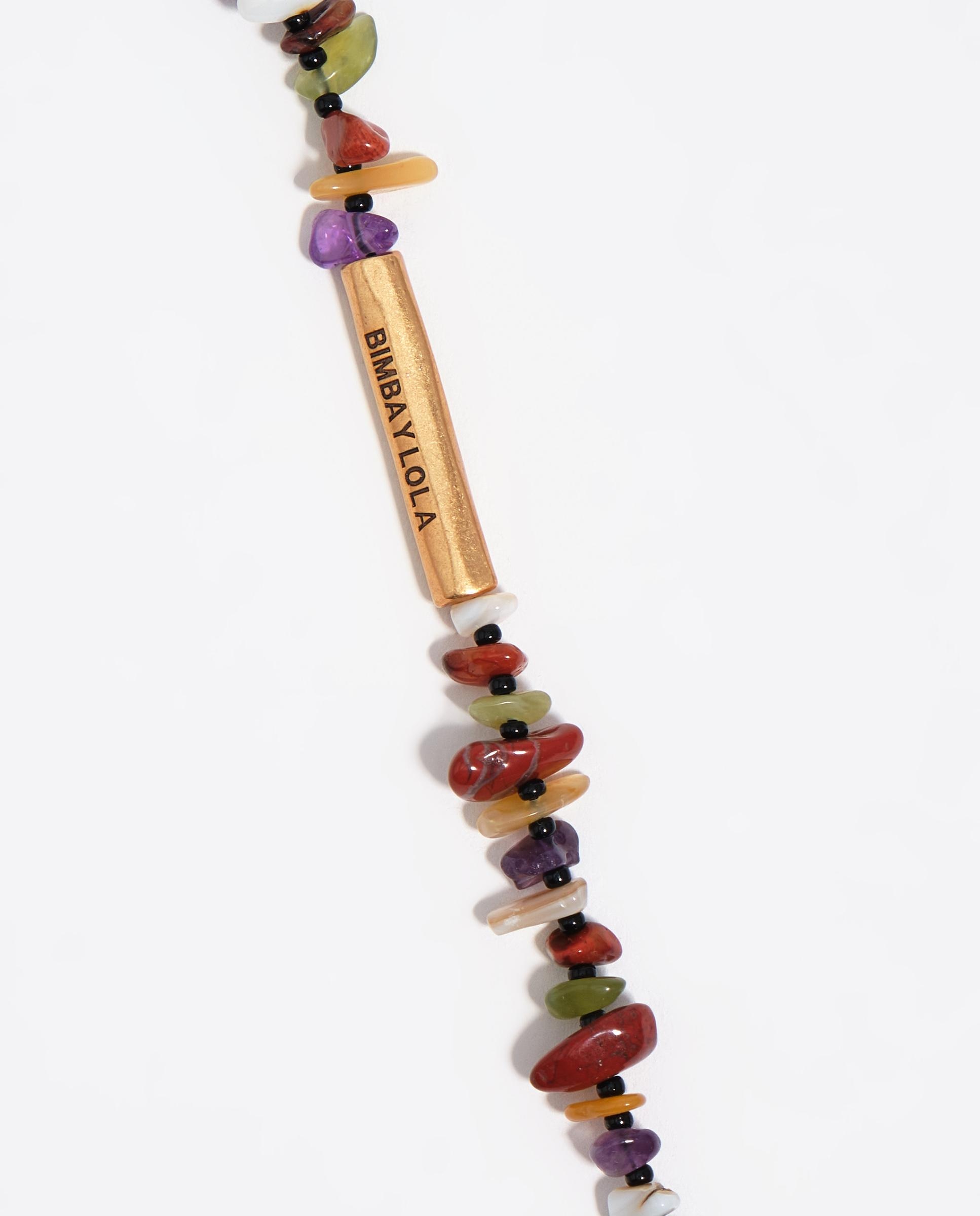 Colar Comprido Pedras Laranja-3