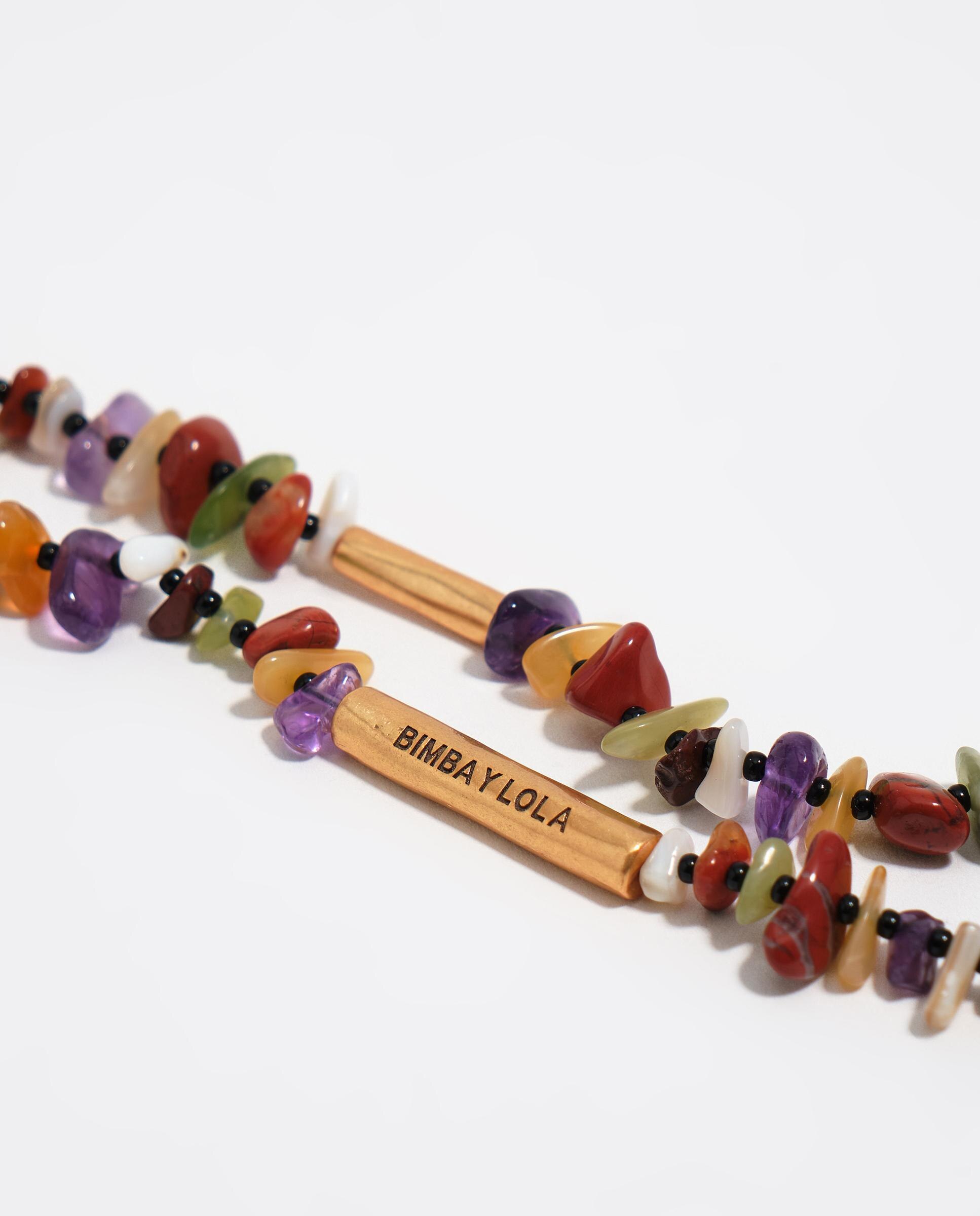 Colar Comprido Pedras Laranja-4