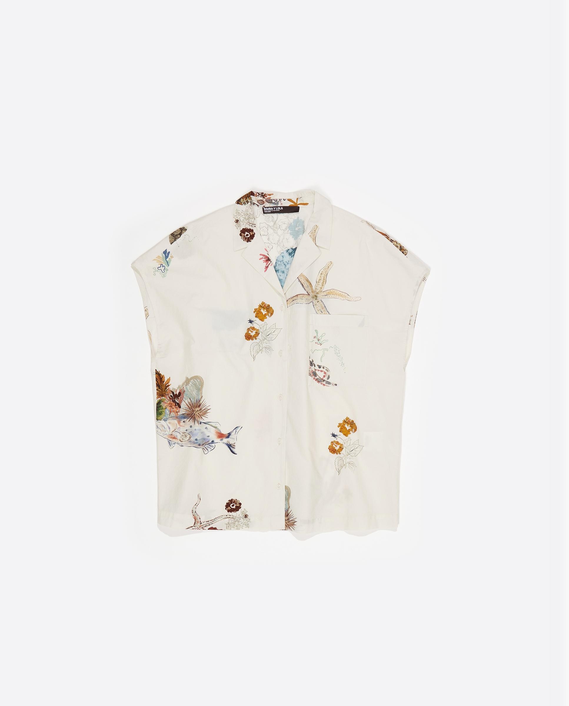 Camisa em Algodão 100% com Estampados Cru-5