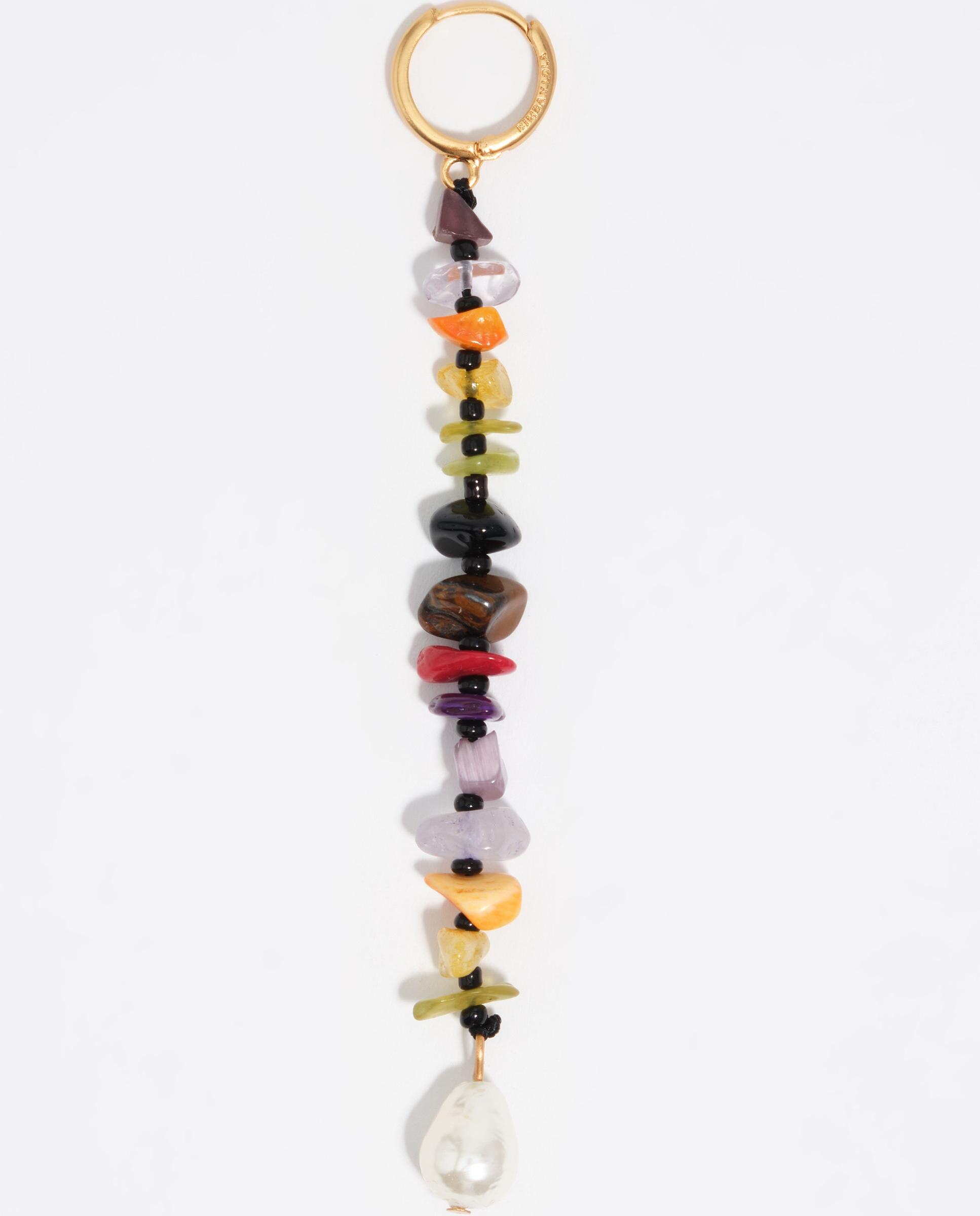 Brincos de Aro com Pedras Multicolor Roxo-2
