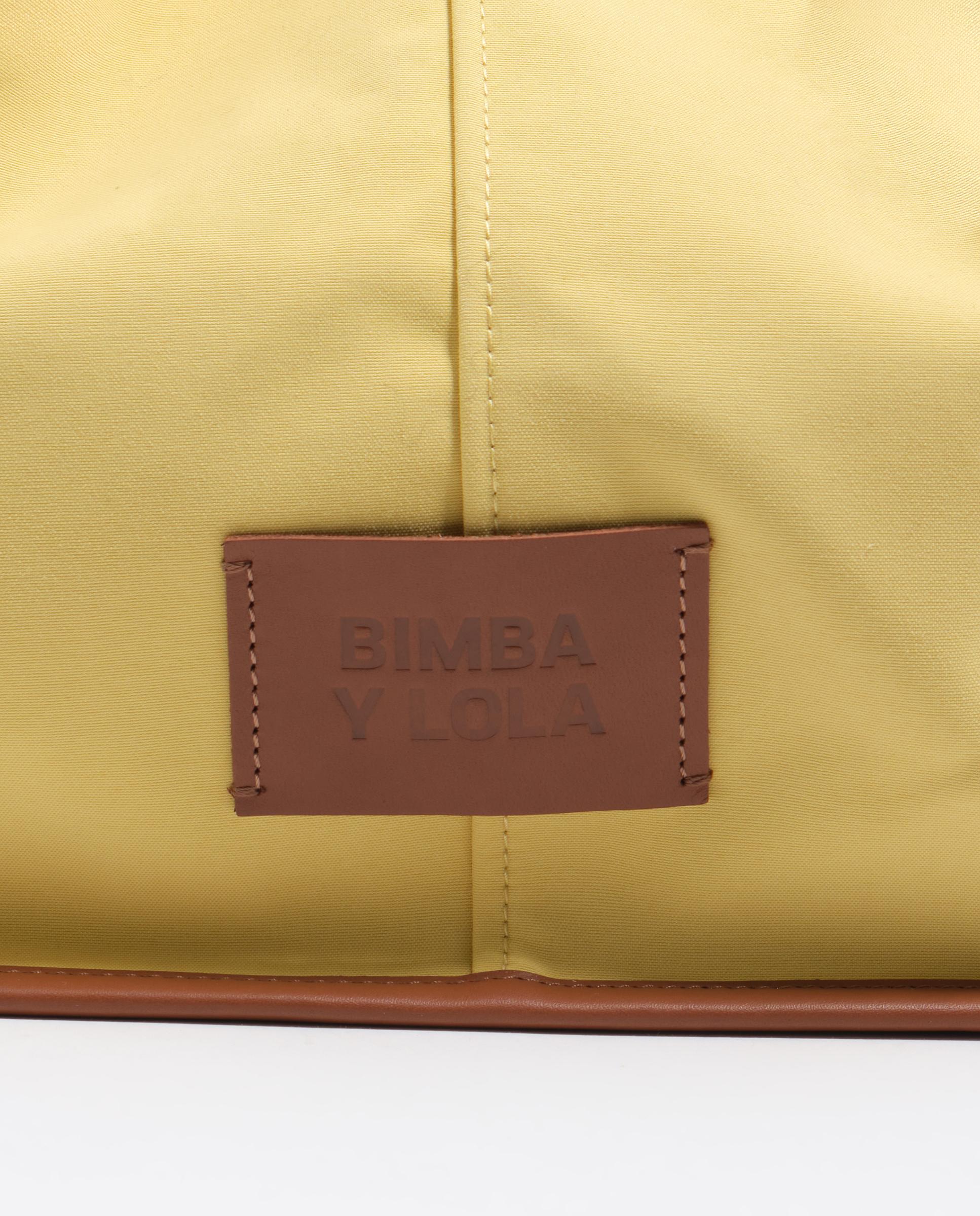 Mala de Ombro Tipo Shopper Grande Gabardina Amarelo-5