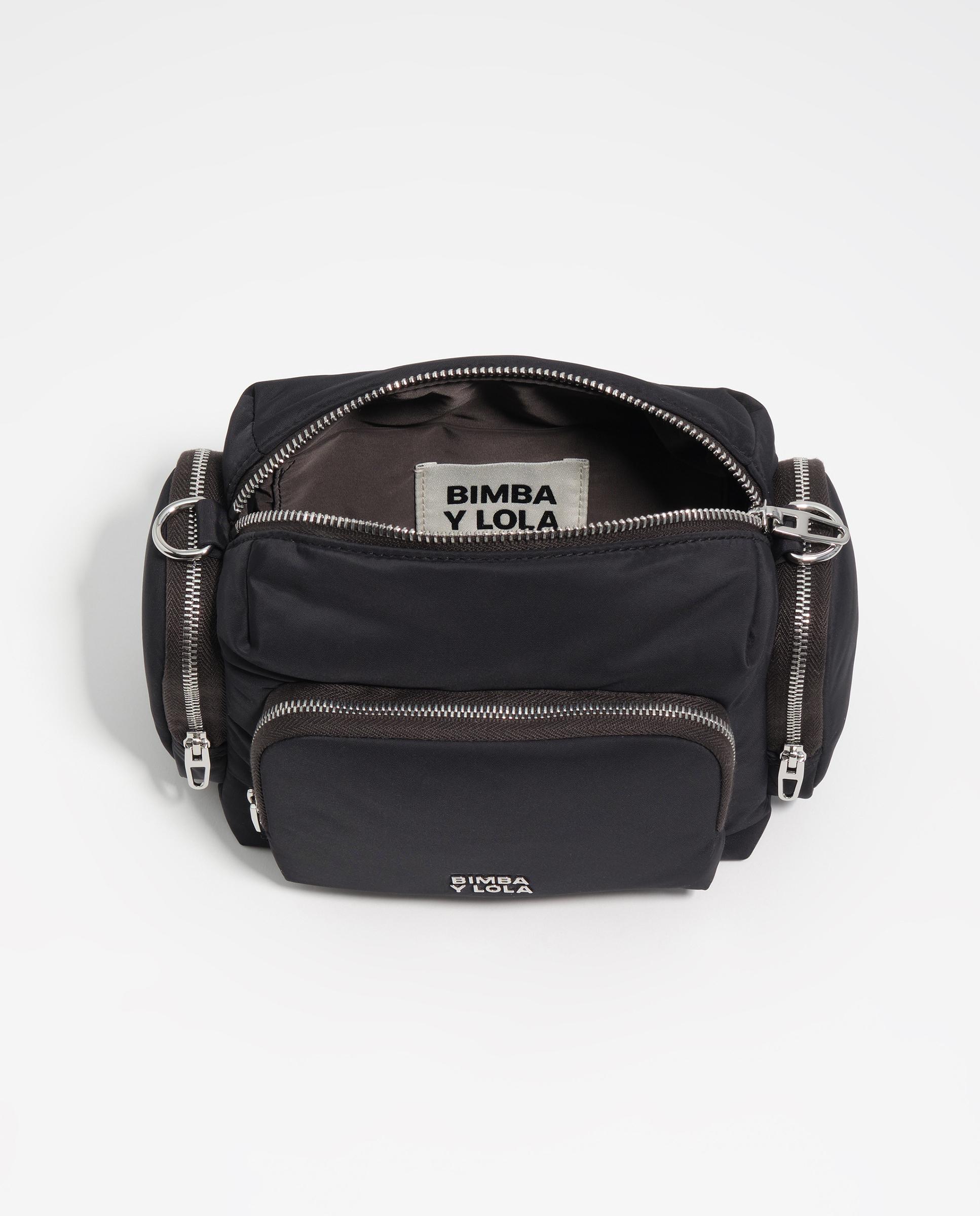 Mala a Tiracolo com Fecho Zip e Logo Cinzento-escuro-3