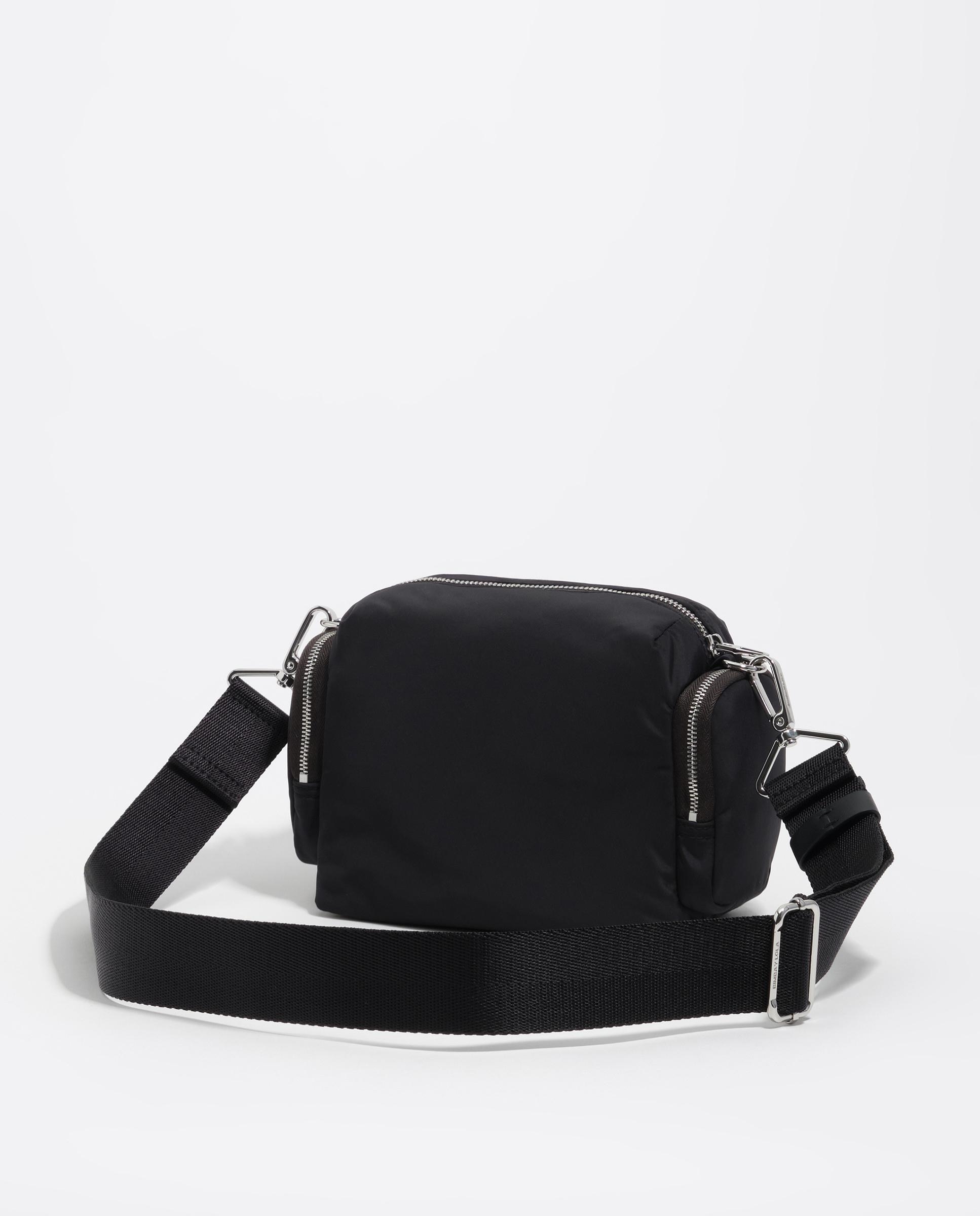 Mala a Tiracolo com Fecho Zip e Logo Cinzento-escuro-4