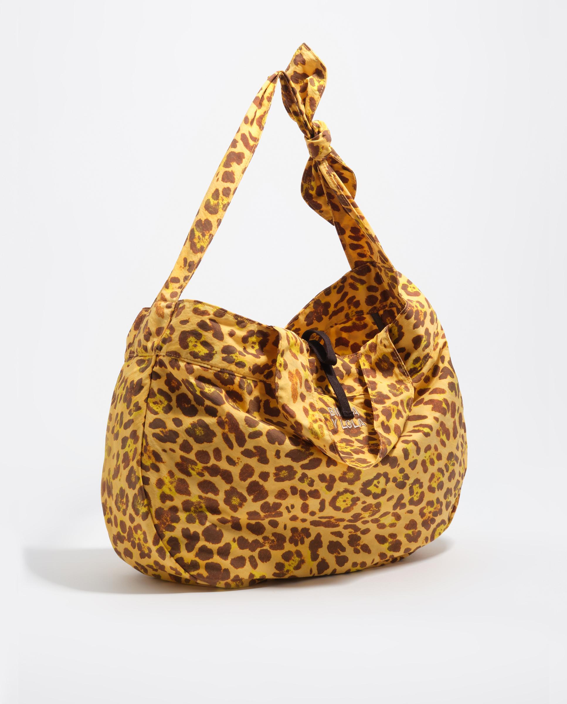 Mala Shopper Nylon Leopard Amarelo-2