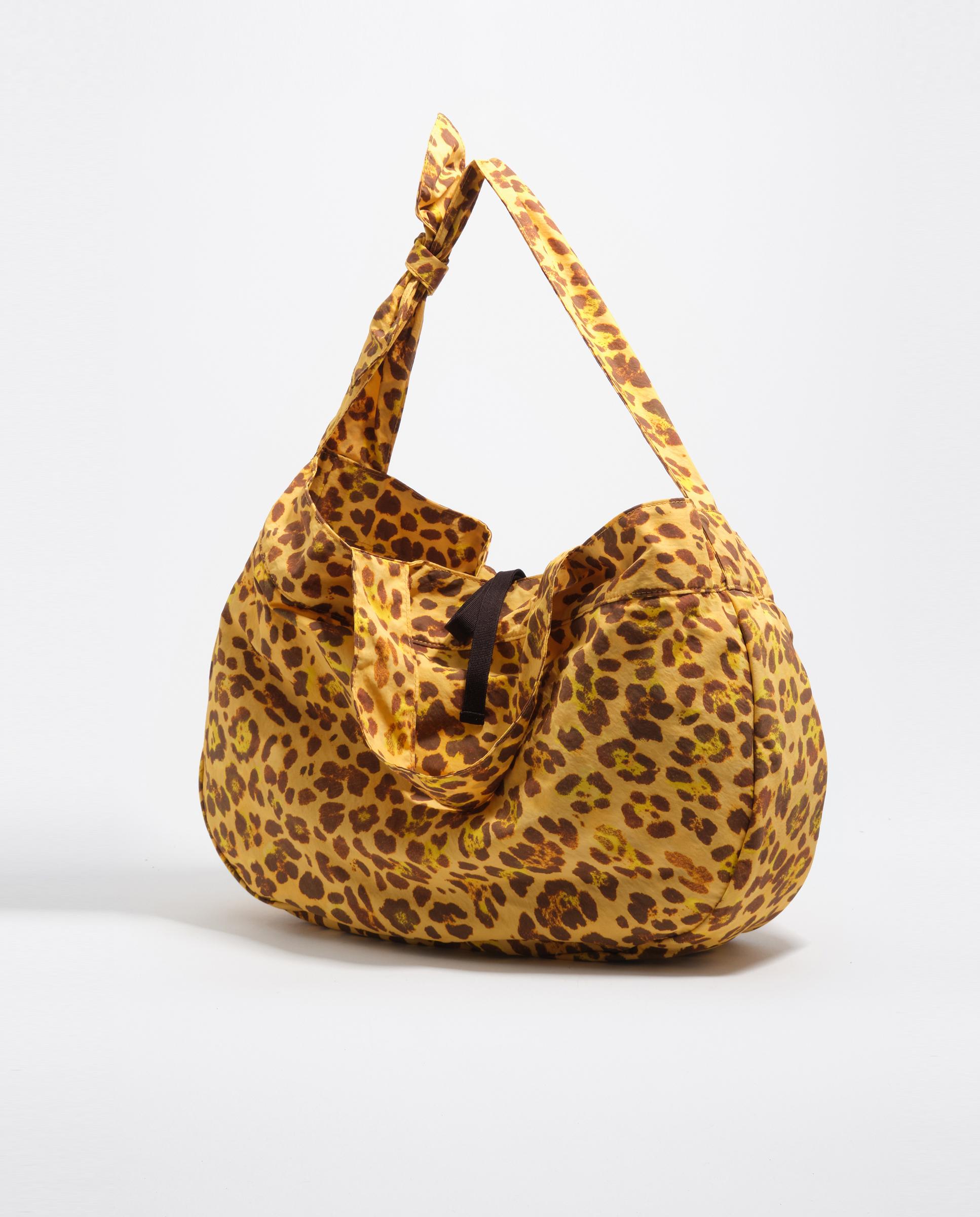 Mala Shopper Nylon Leopard Amarelo-4