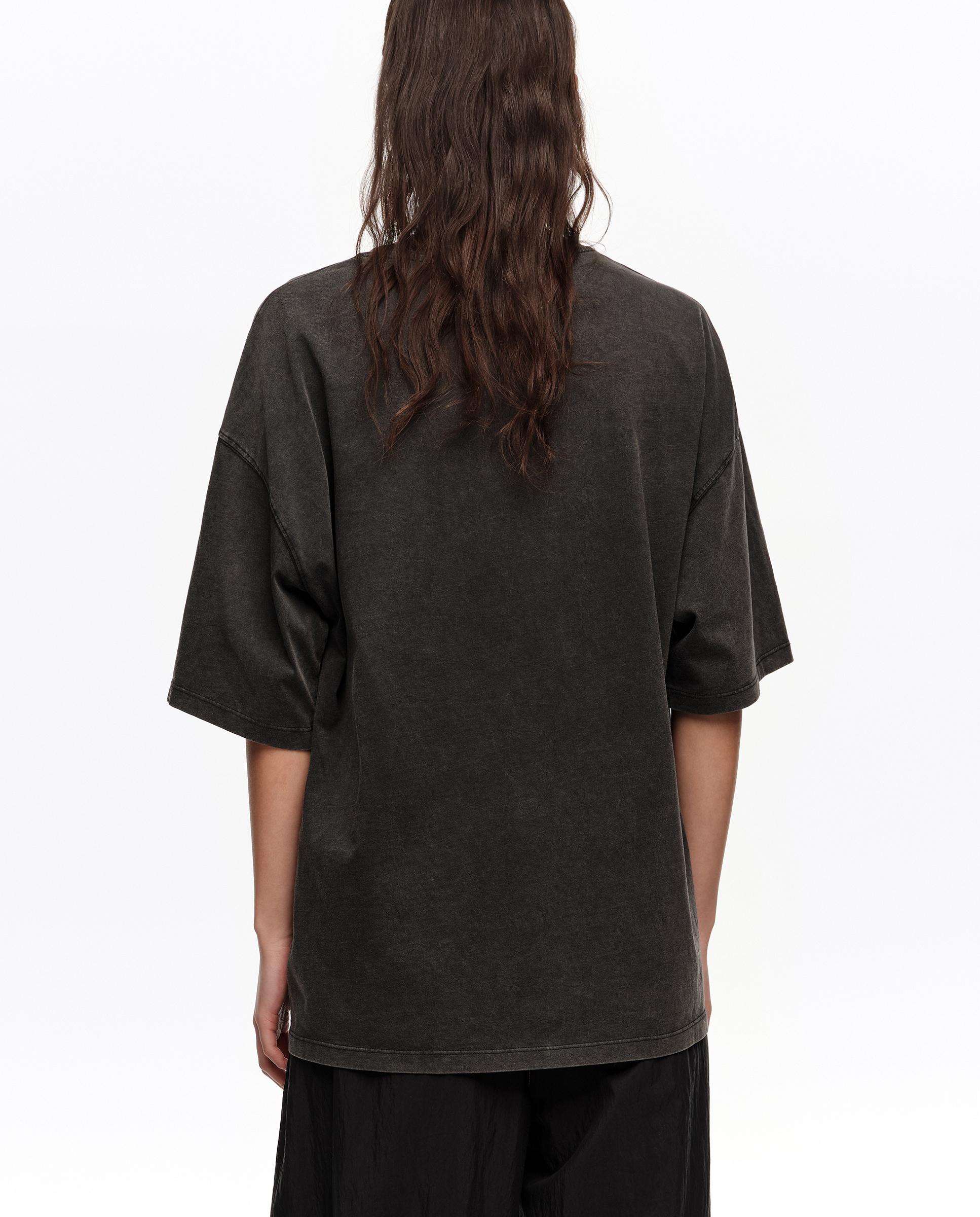 T-shirt com Logo em Relevo de Flores Preto-4