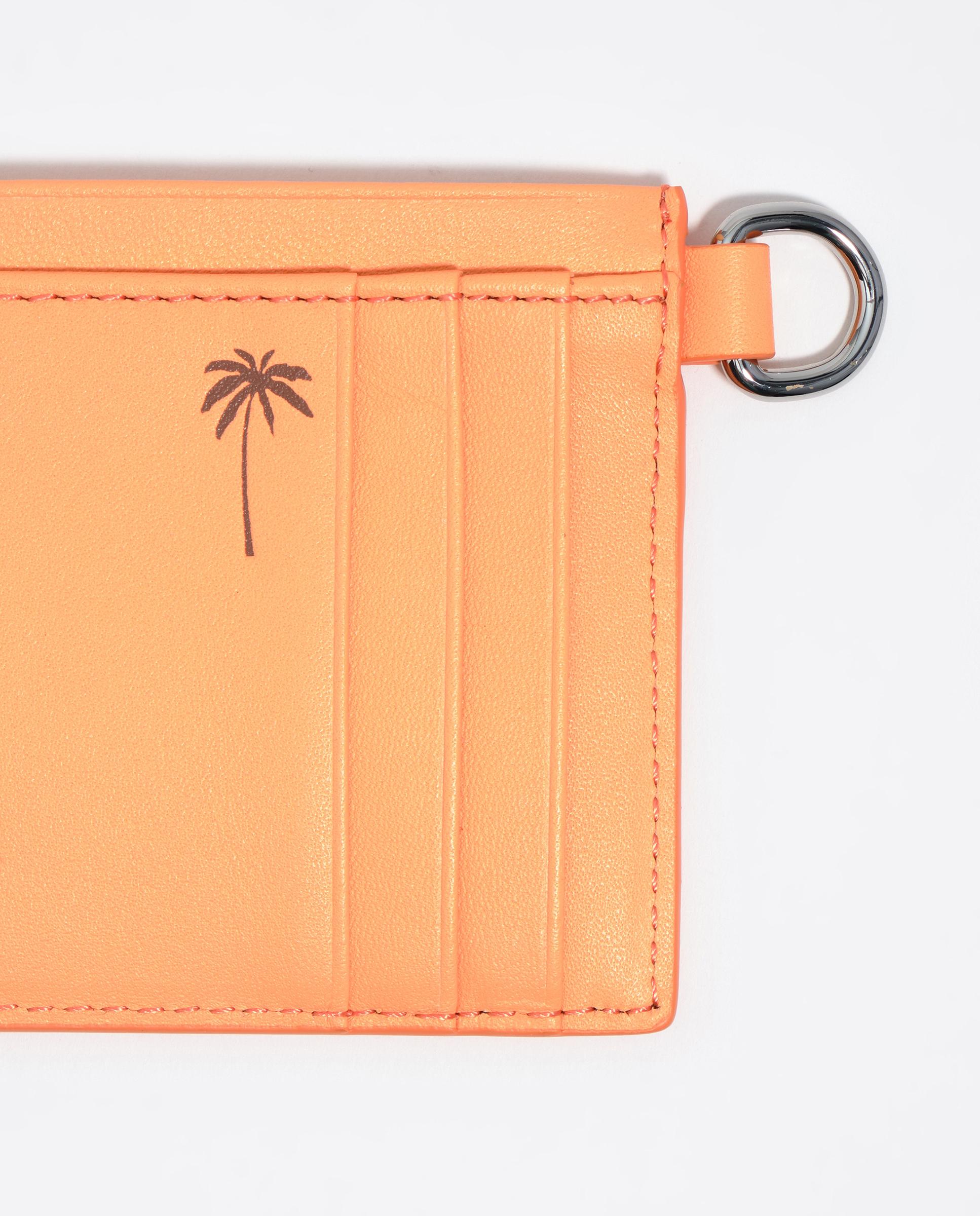 Porta-cartões Pequeno em Pele Palms Laranja-2