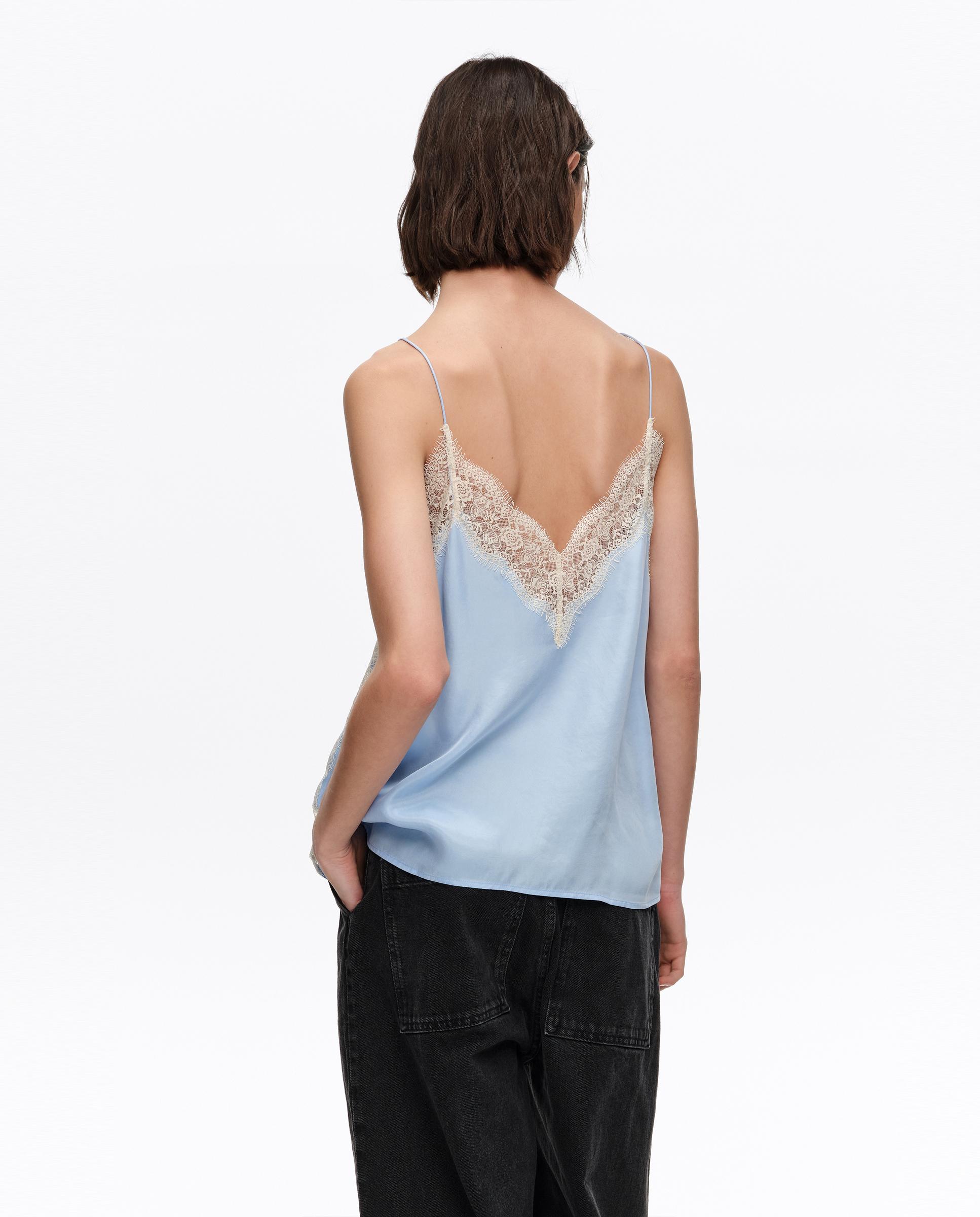 Top de Alças com Renda Azul-claro-2