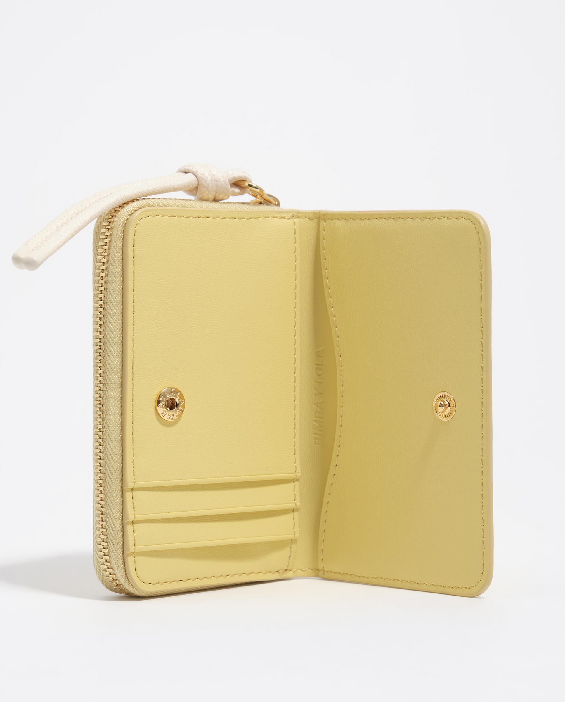 Porta-moedas com Porta-cartões Pele Amarelo-4
