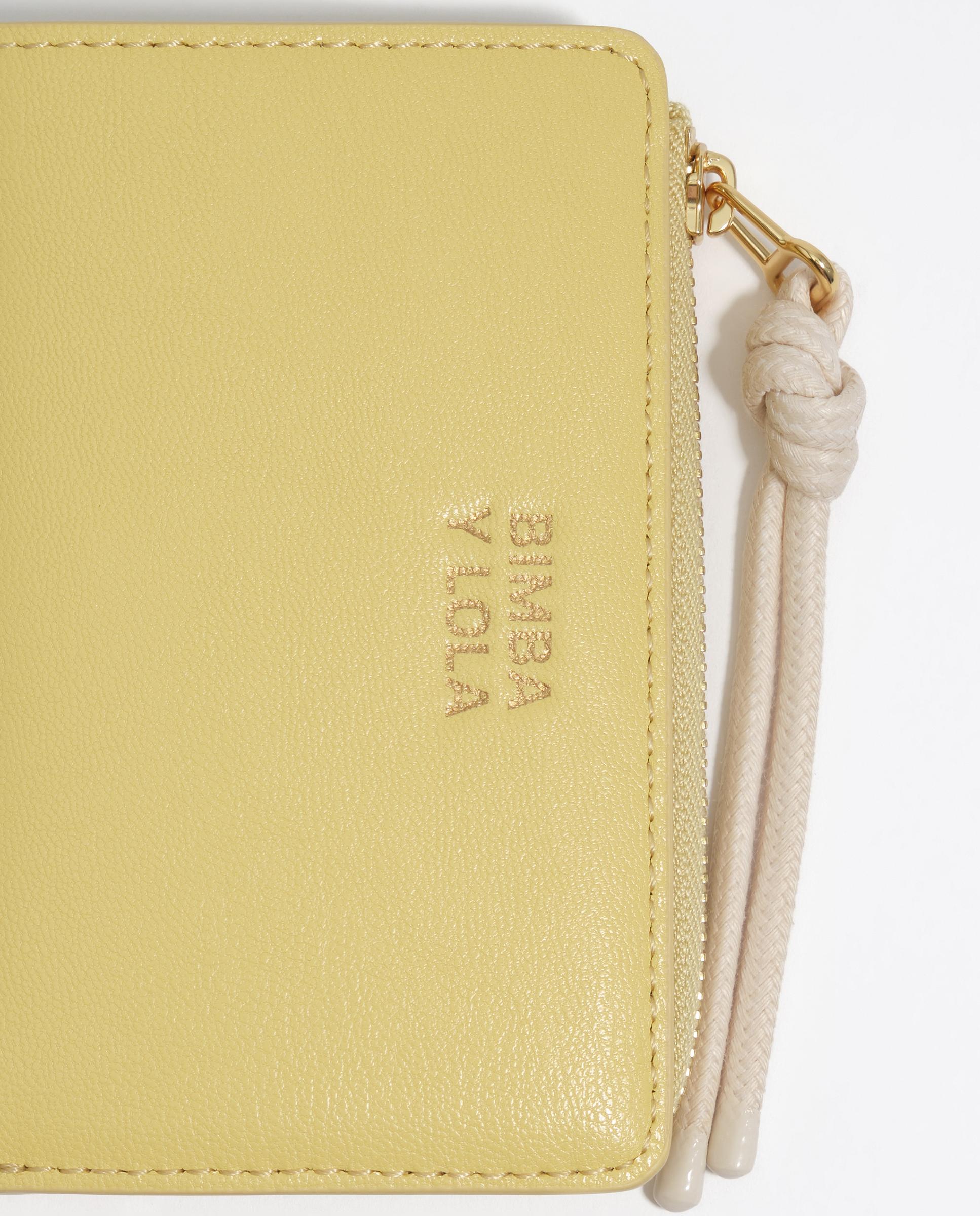Carteira Compacta com Fecho Zip Amarelo-2