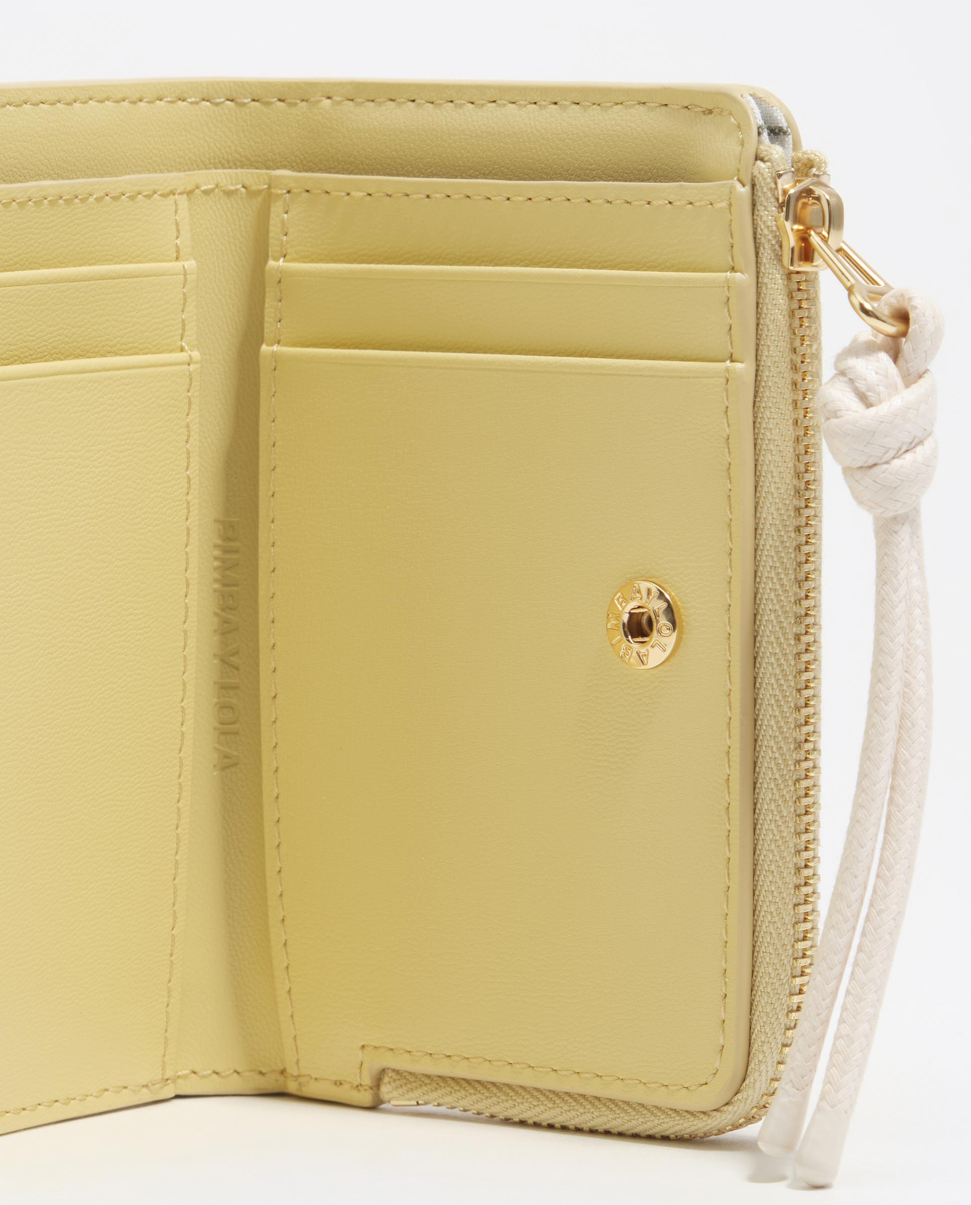 Carteira Compacta com Fecho Zip Amarelo-3