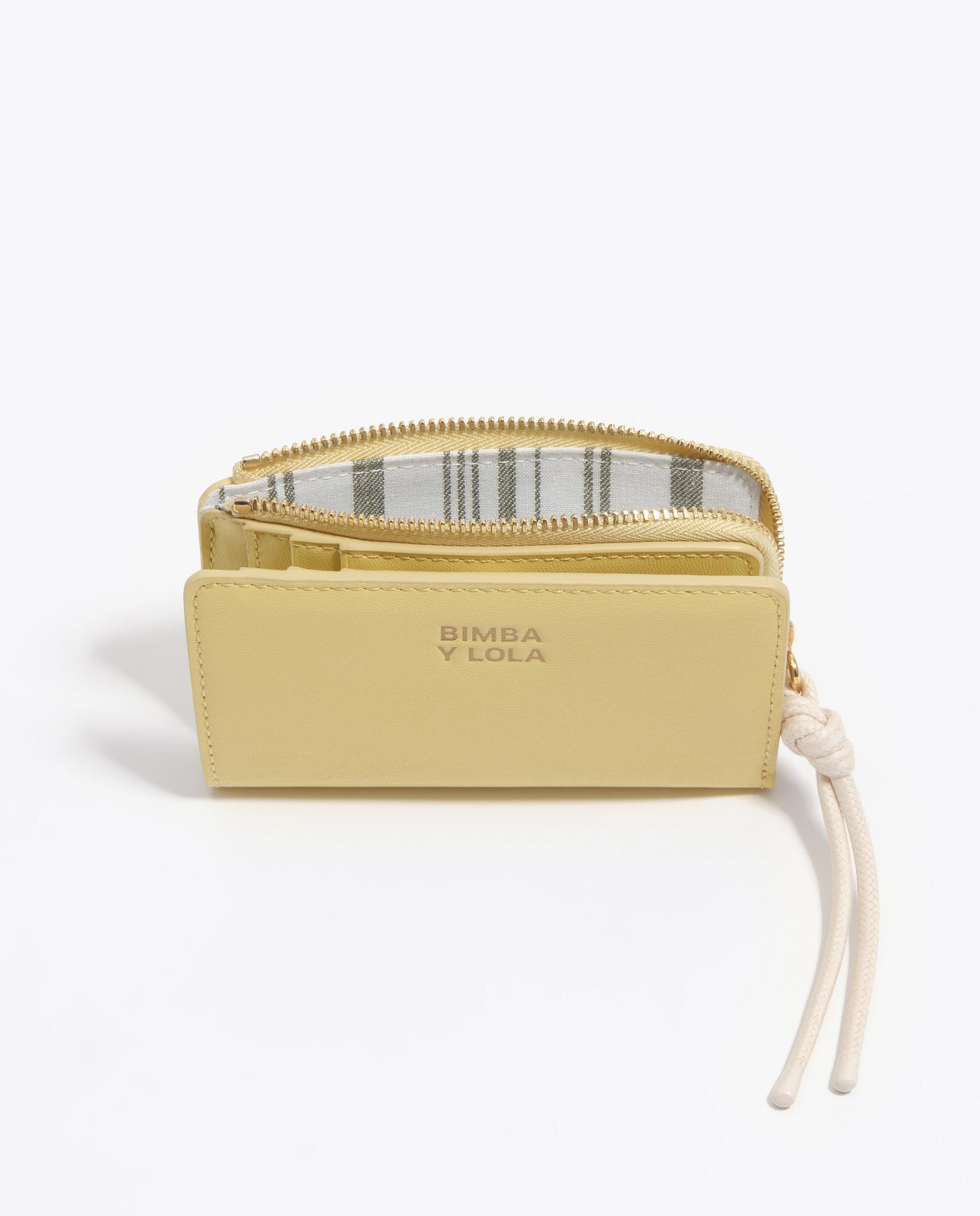 Carteira Compacta com Fecho Zip Amarelo-4