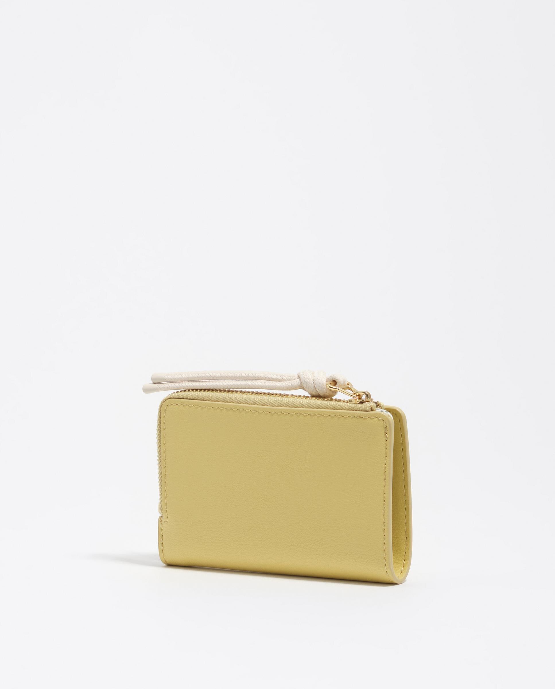 Carteira Compacta com Fecho Zip Amarelo-5