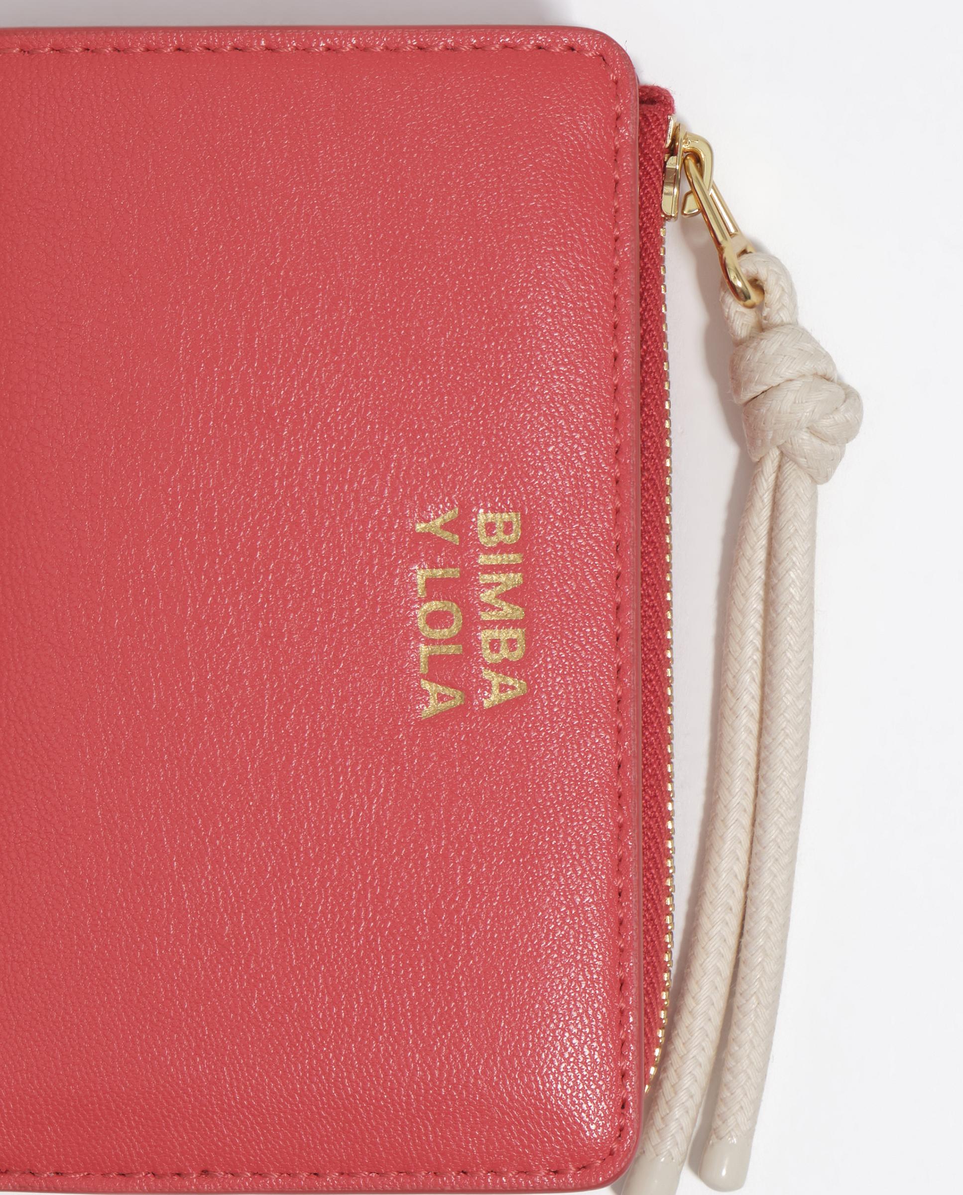Carteira Compacta com Fecho Zip Vermelho-2