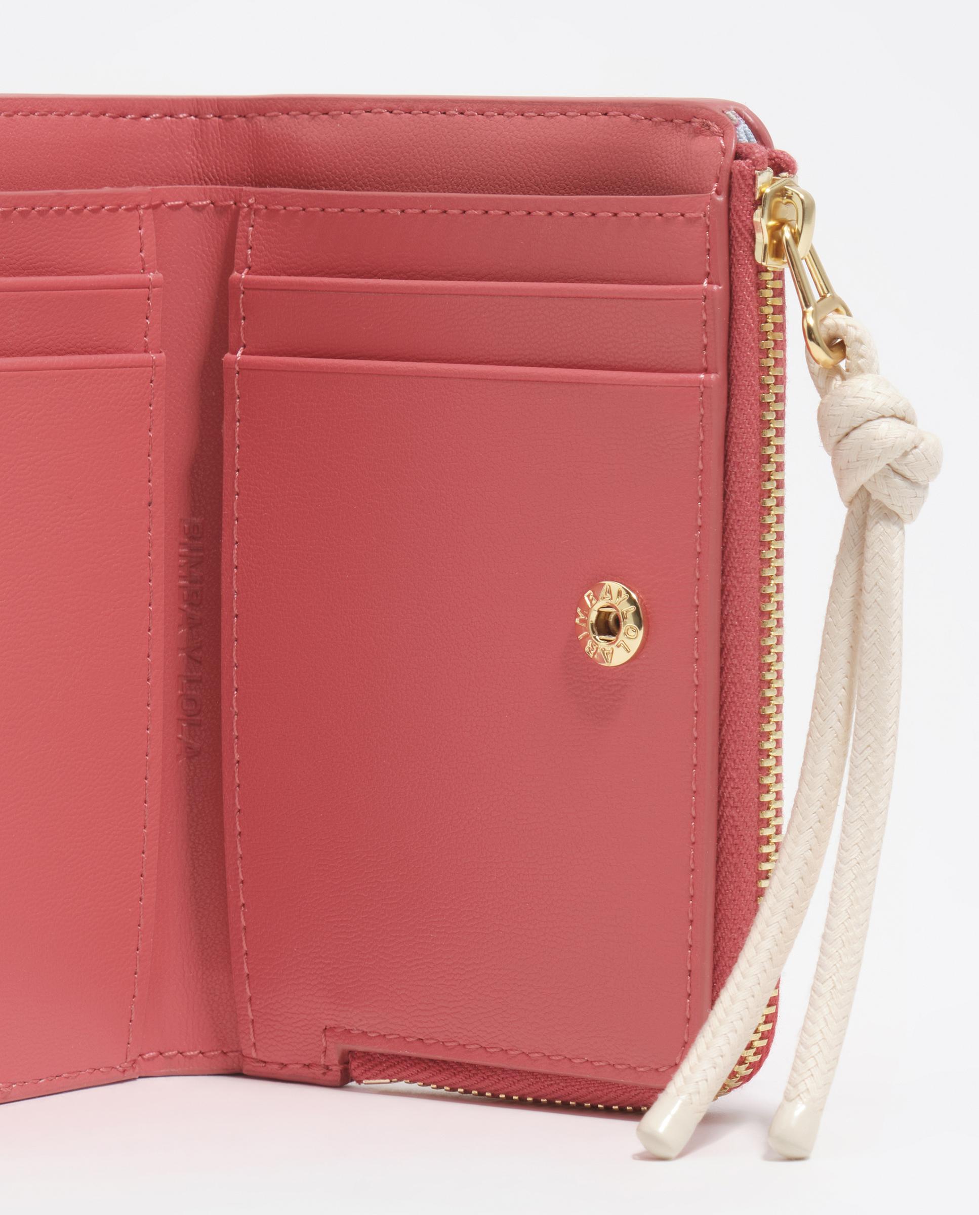 Carteira Compacta com Fecho Zip Vermelho-4