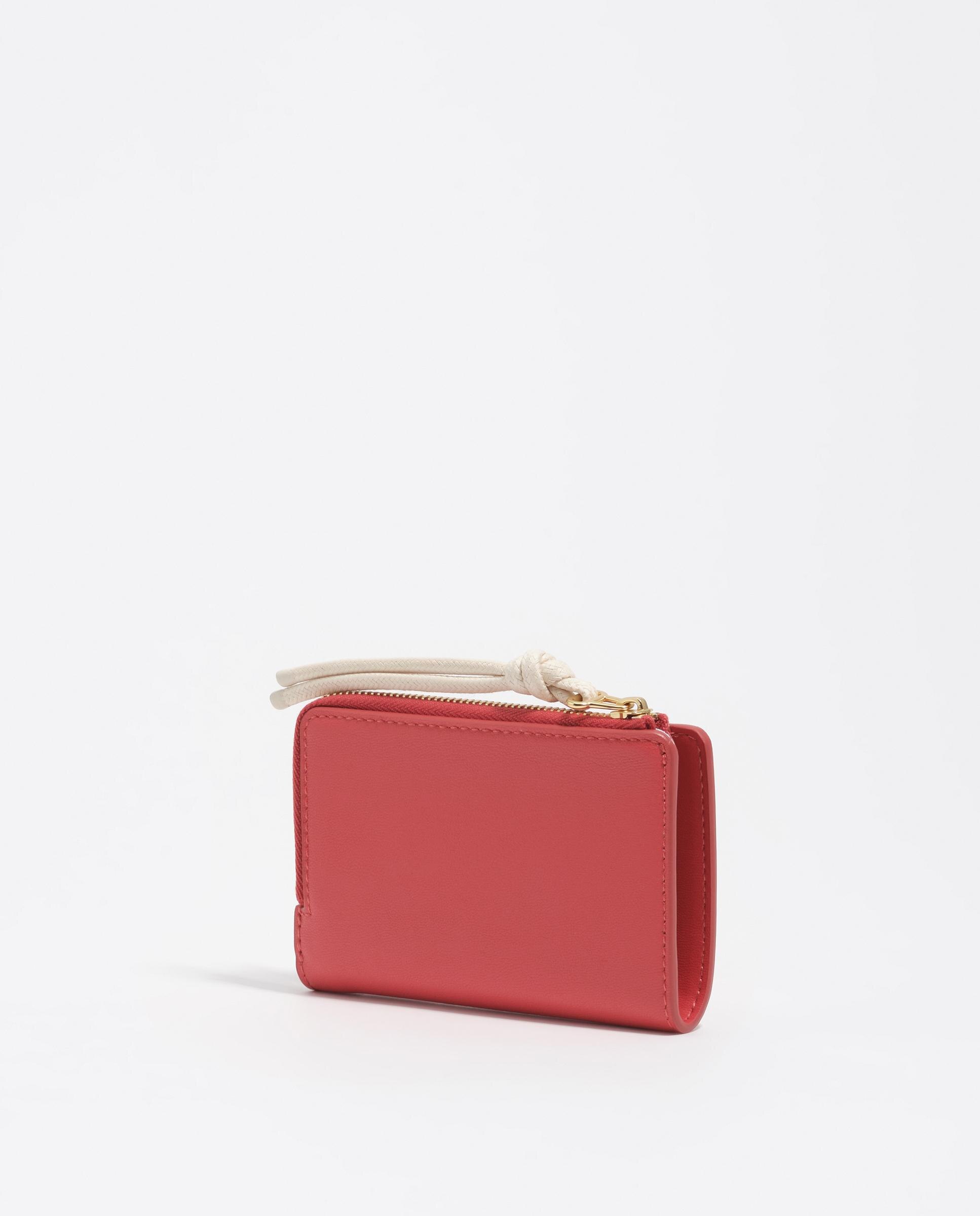 Carteira Compacta com Fecho Zip Vermelho-5