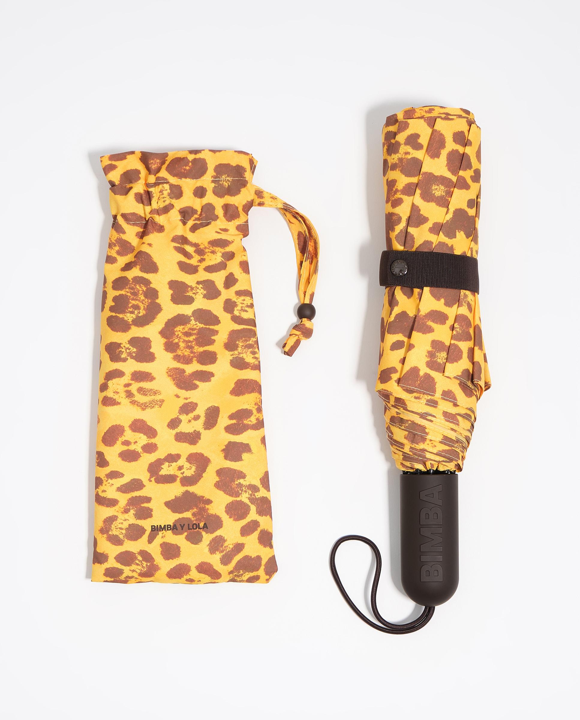 Guarda-chuva Automático Estampado Leopardo Amarelo / Preto-3
