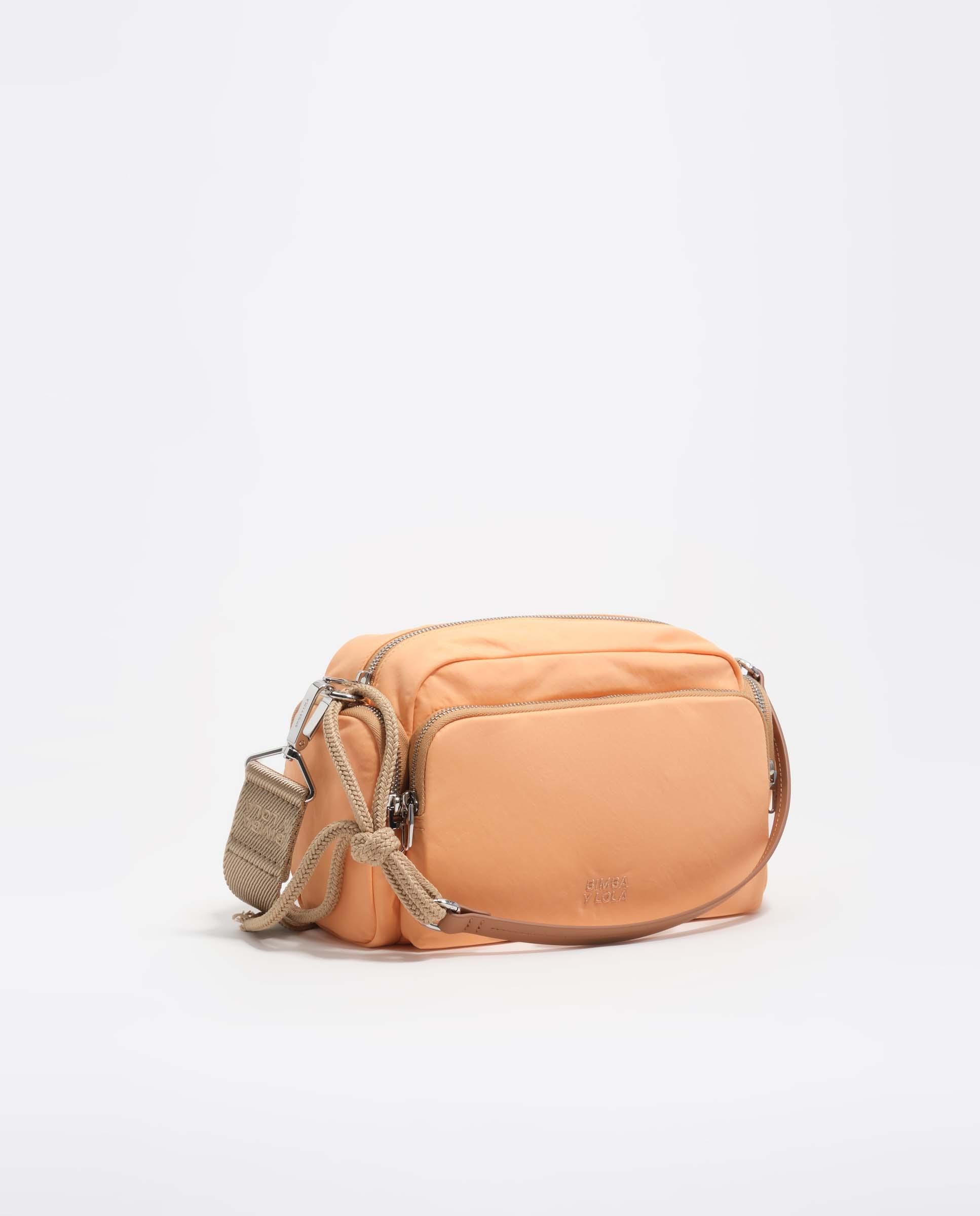 Mala a Tiracolo Pocket Mediano de Nylon Laranja-2