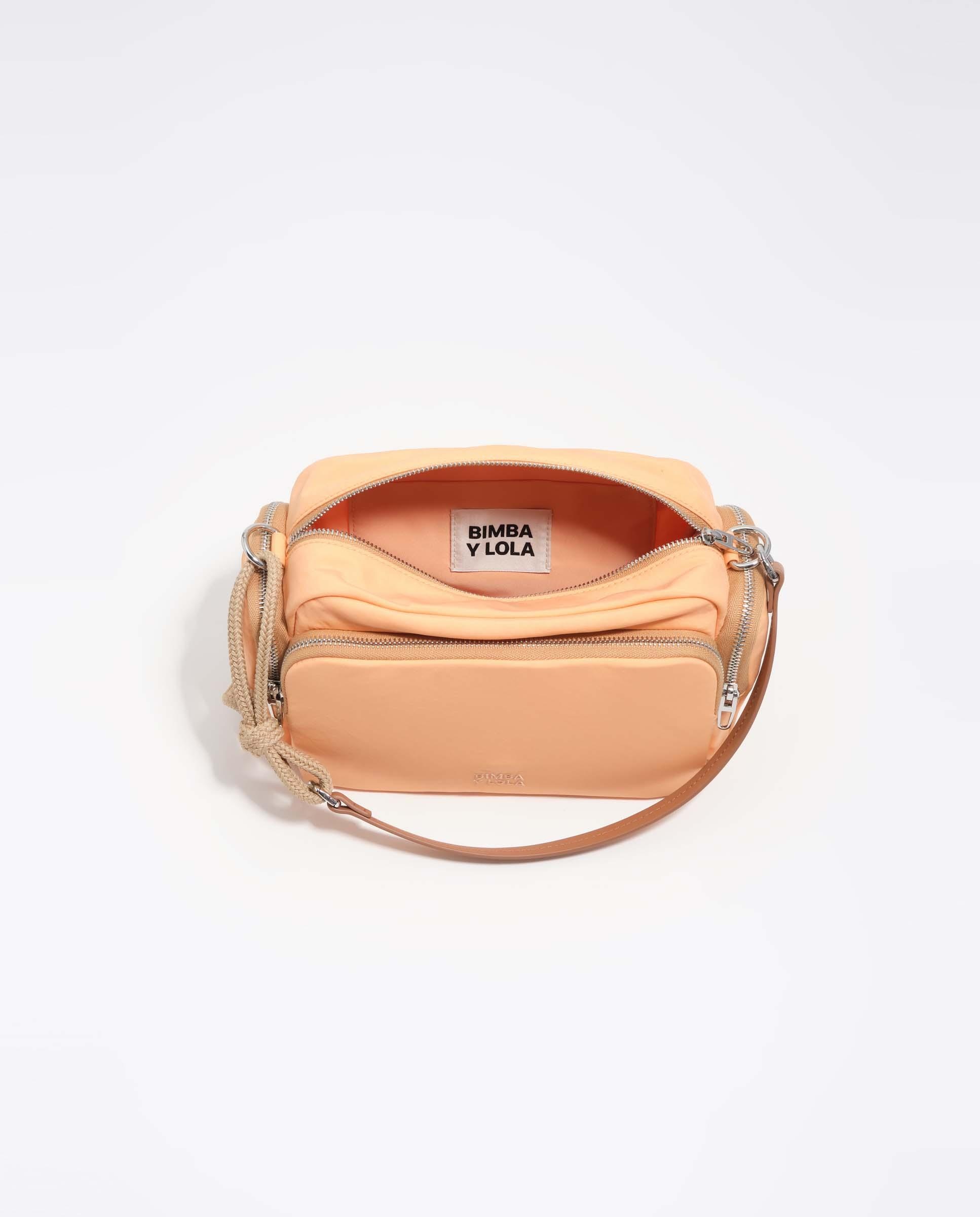 Mala a Tiracolo Pocket Mediano de Nylon Laranja-3