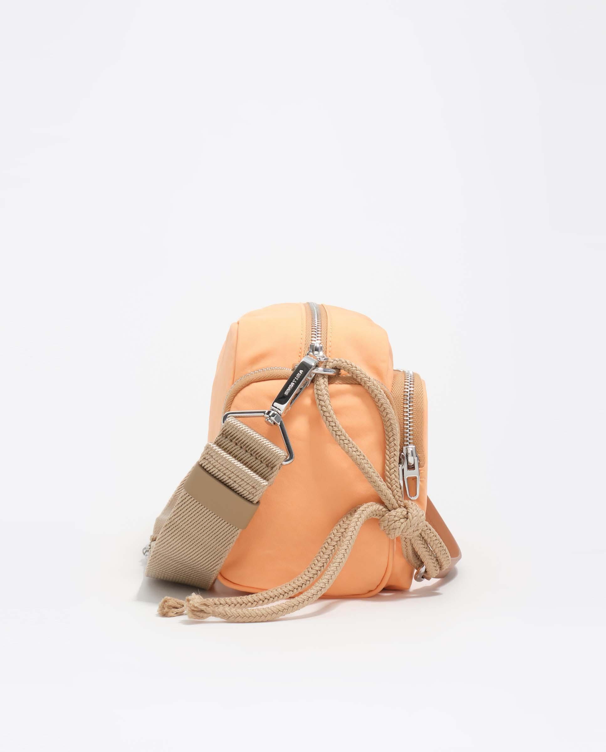 Mala a Tiracolo Pocket Mediano de Nylon Laranja-4