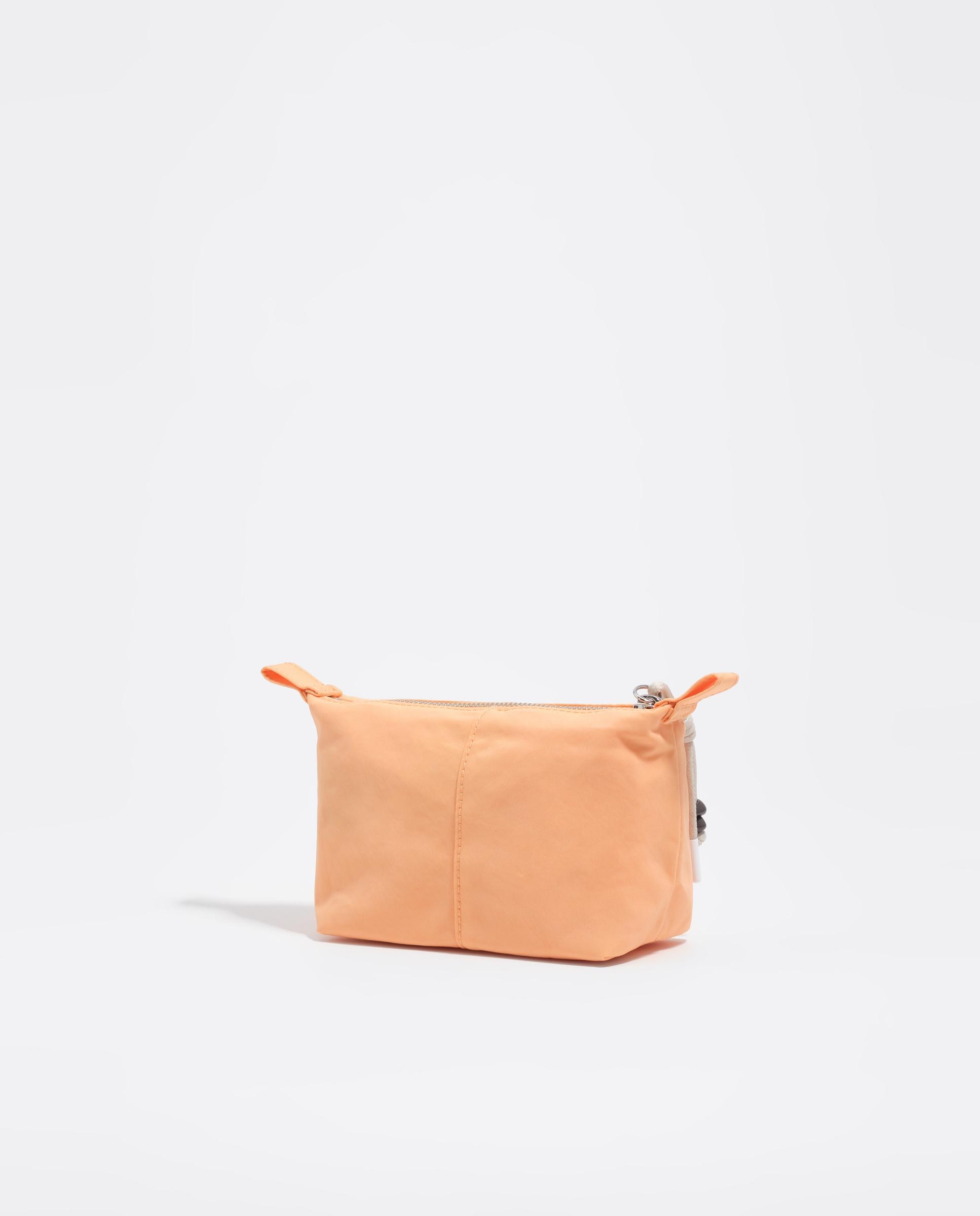 Necessaire Trapézio Pequeno em Nylon Laranja-5