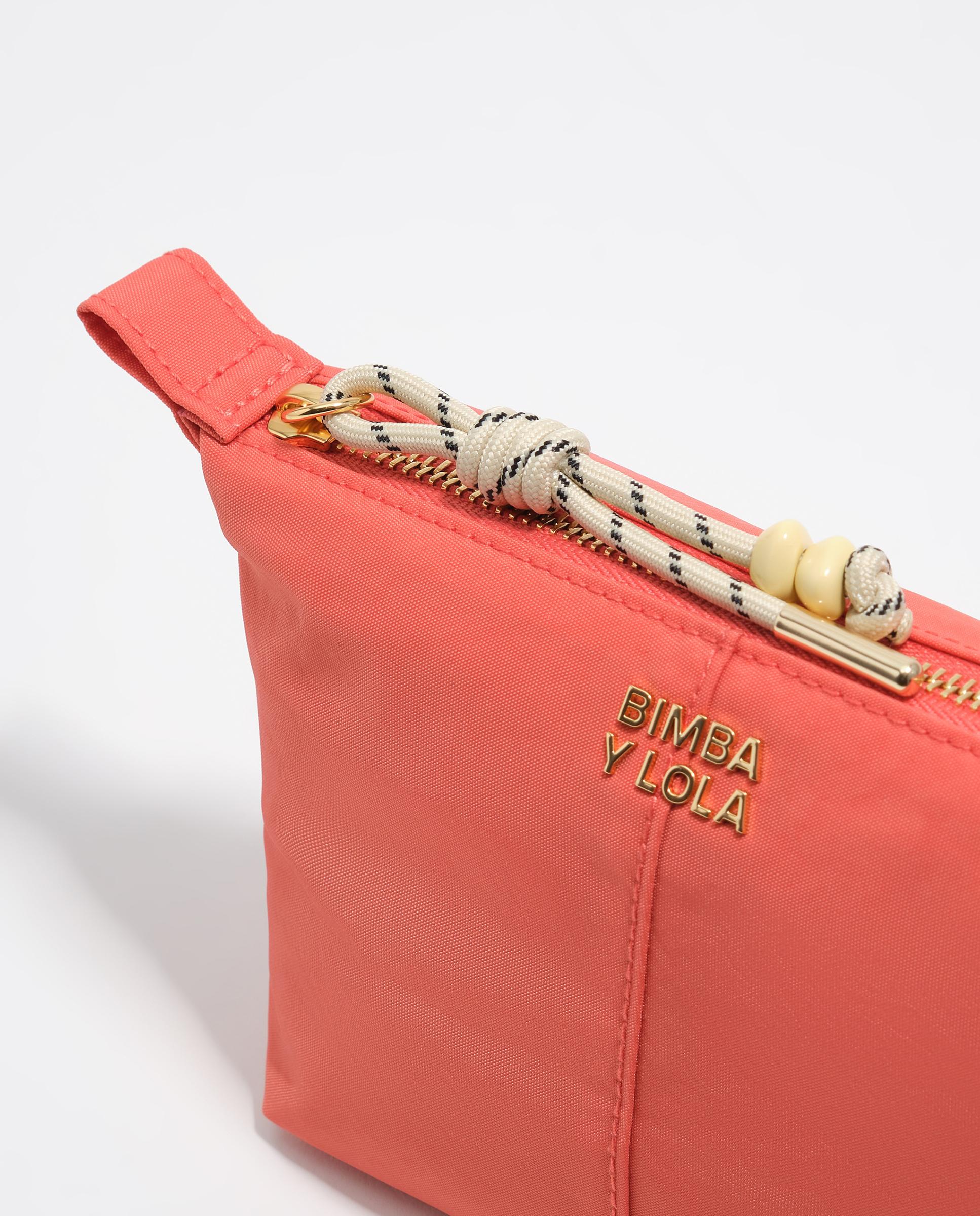 Necessaire Trapézio em Nylon com Fecho Zip Coral-2