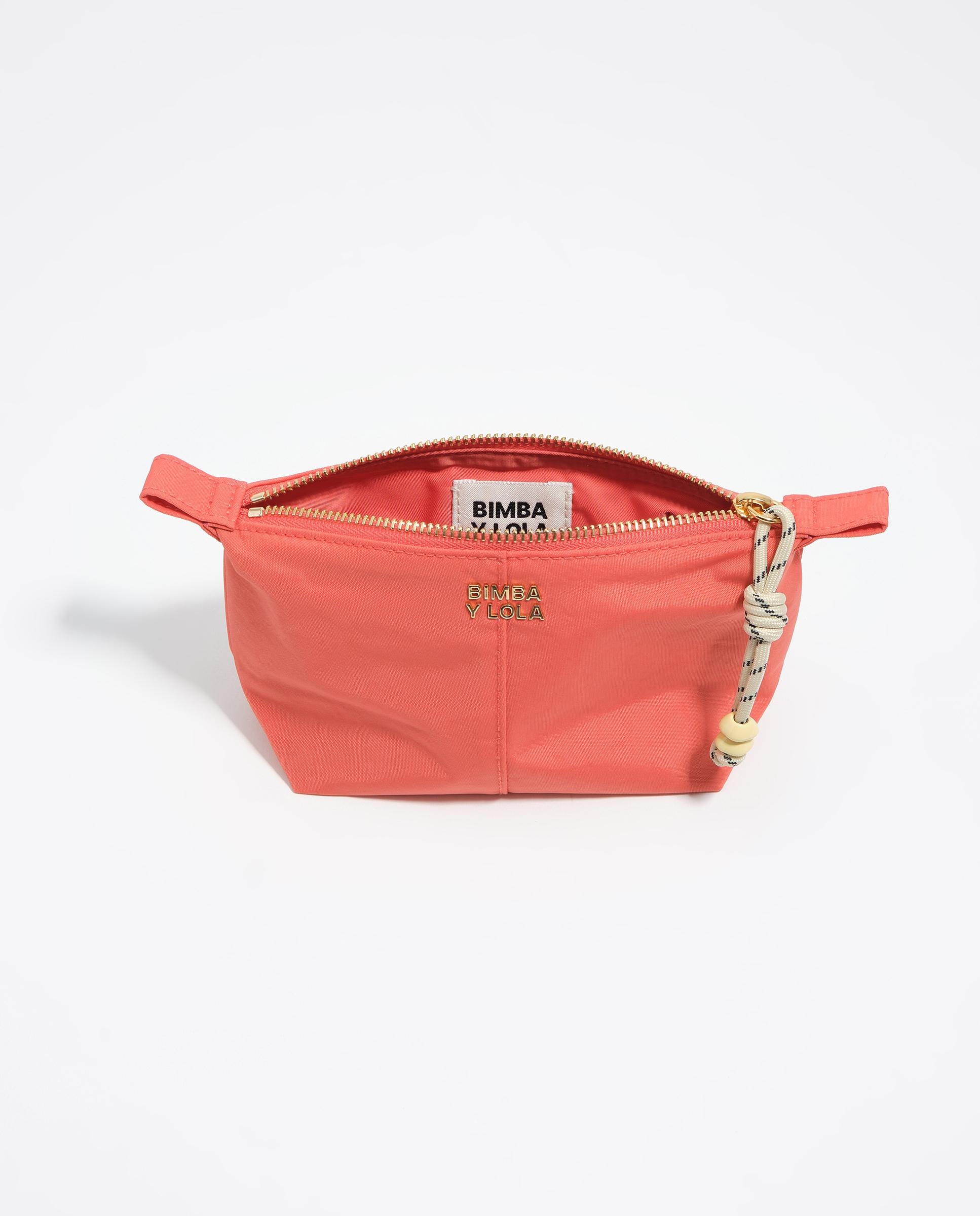 Necessaire Trapézio em Nylon com Fecho Zip Coral-3