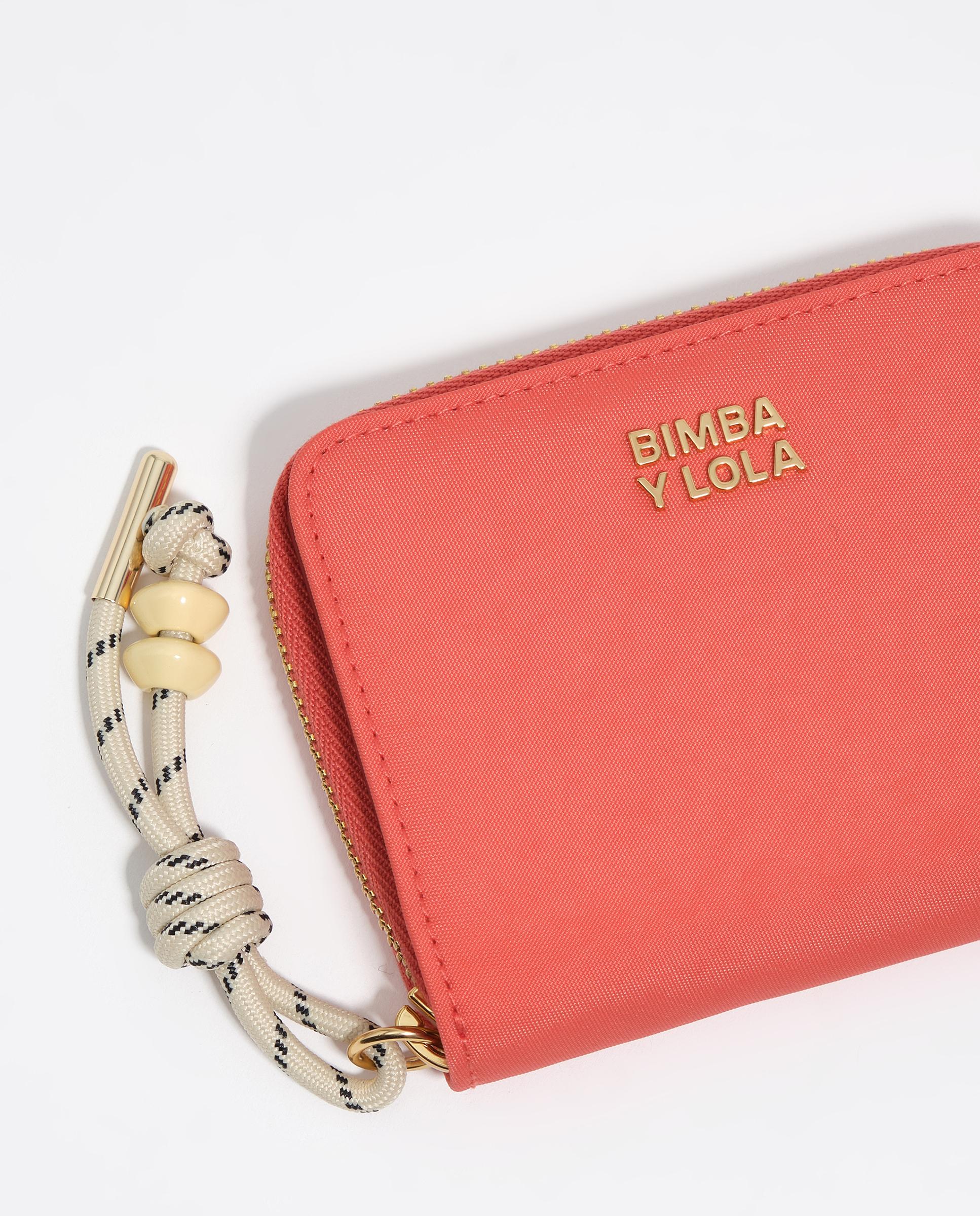 Carteira com Aba de Nylon e Fecho Zip Coral-2