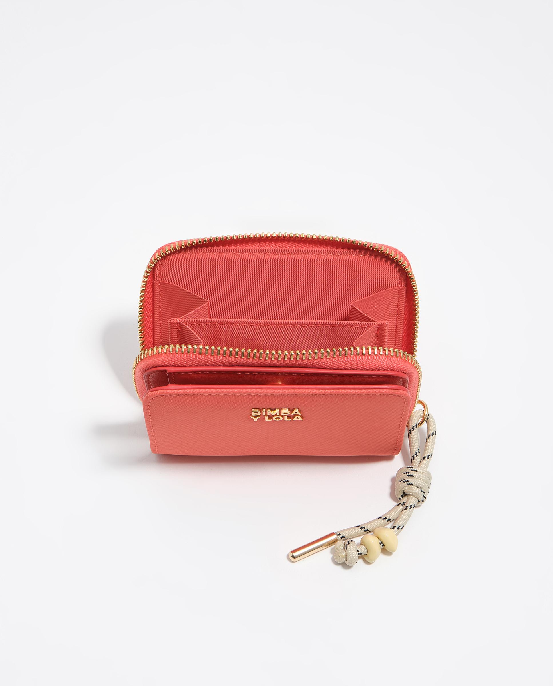 Carteira com Aba de Nylon e Fecho Zip Coral-3