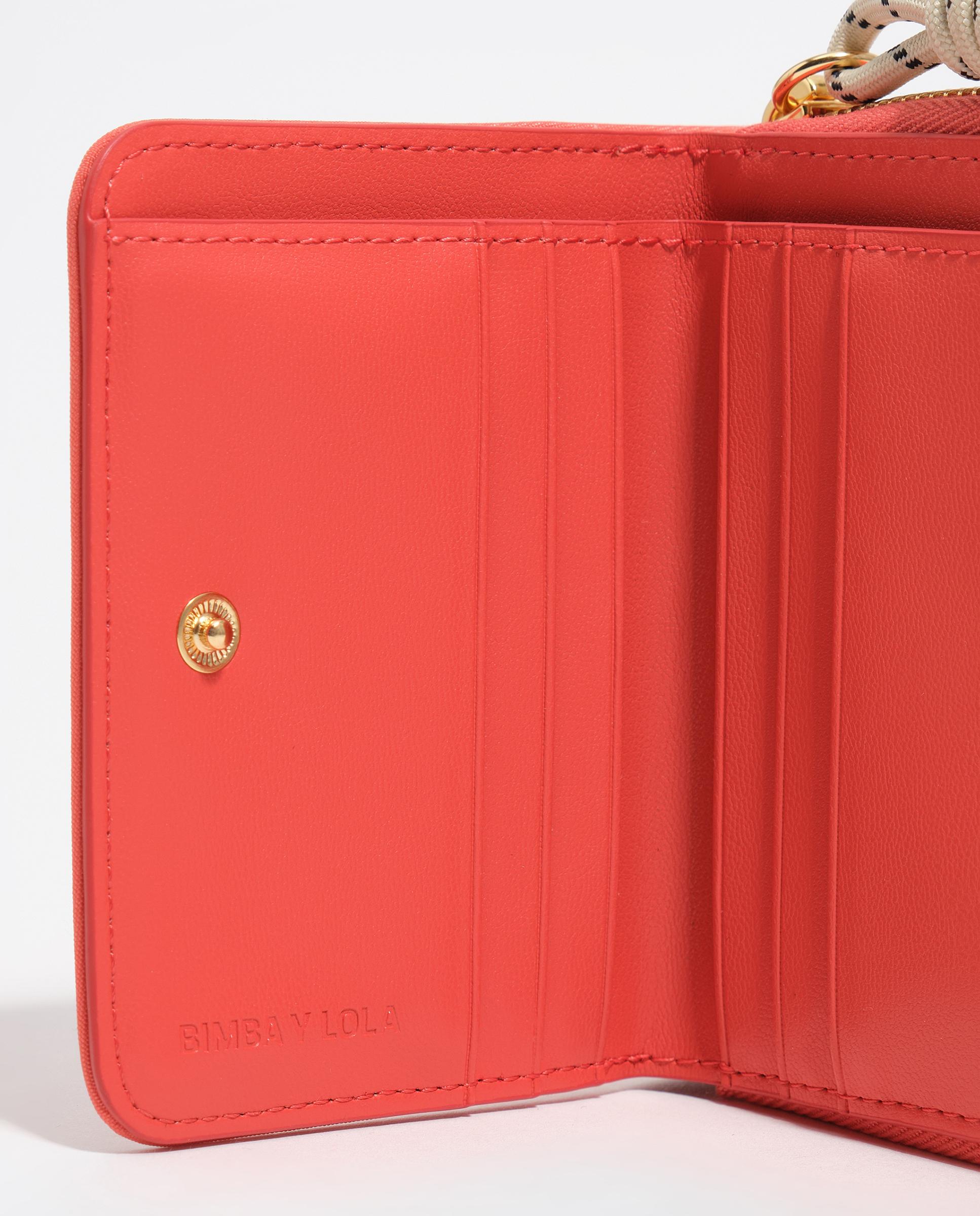 Carteira com Aba de Nylon e Fecho Zip Coral-4