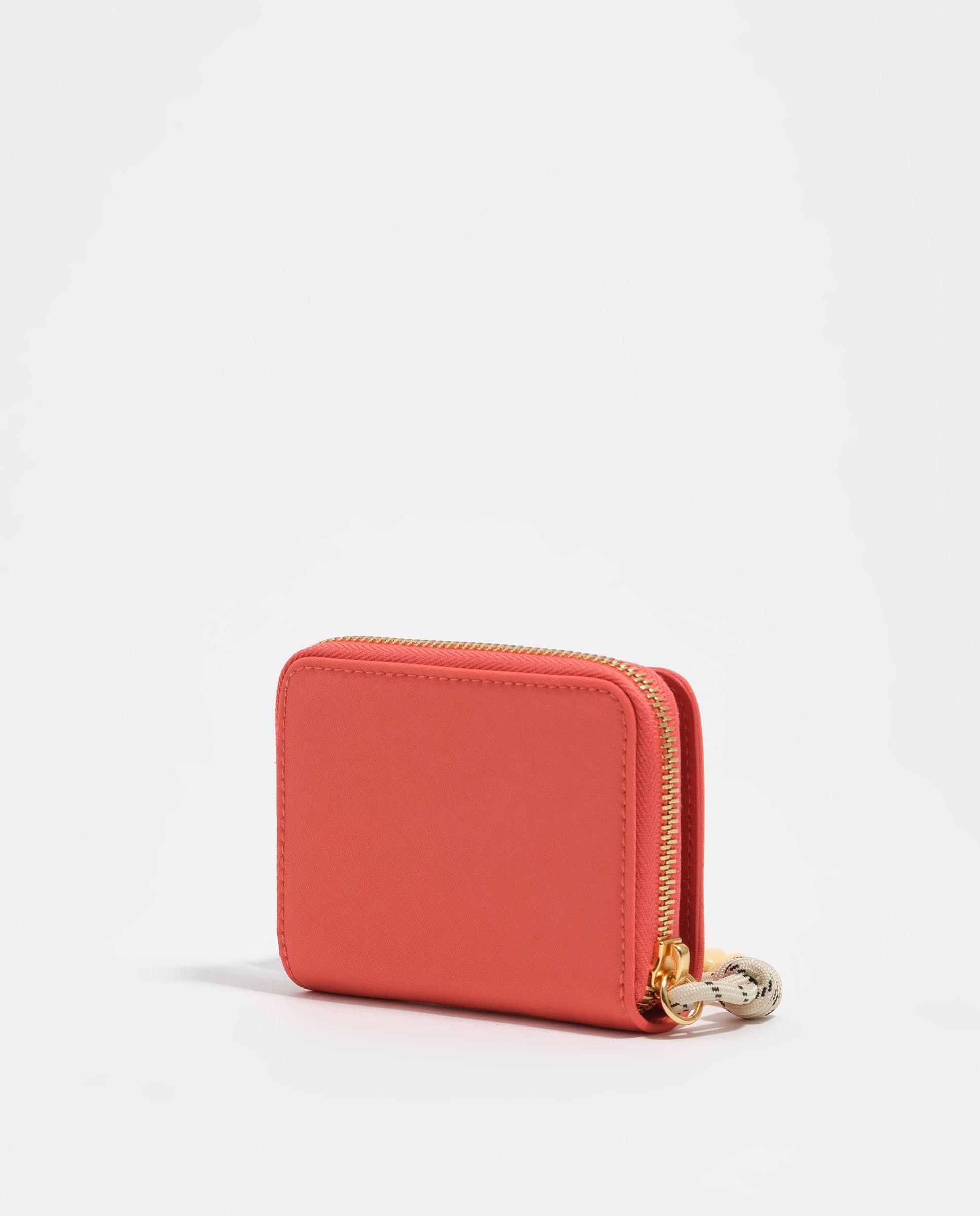 Carteira com Aba de Nylon e Fecho Zip Coral-5