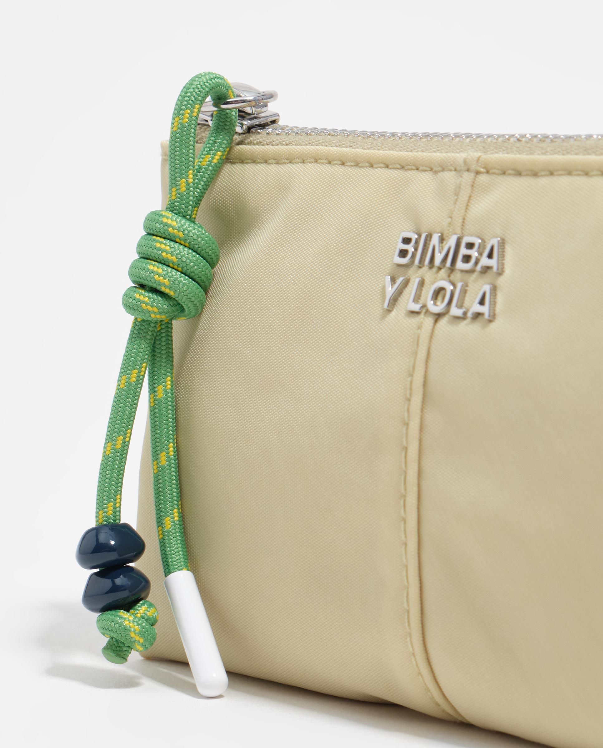 Porta-moedas com Fecho Zip e Logo Bege-2