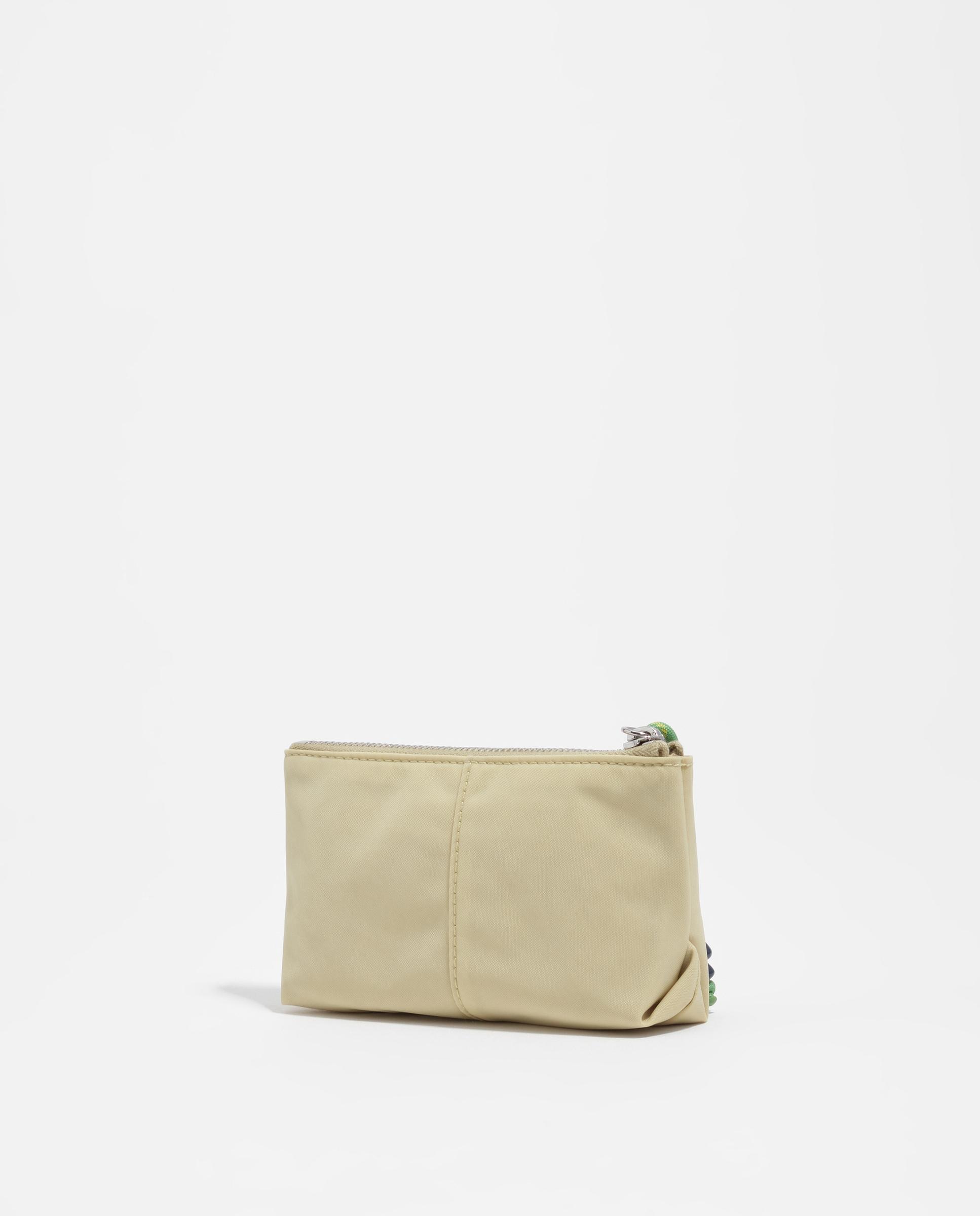 Porta-moedas com Fecho Zip e Logo Bege-4
