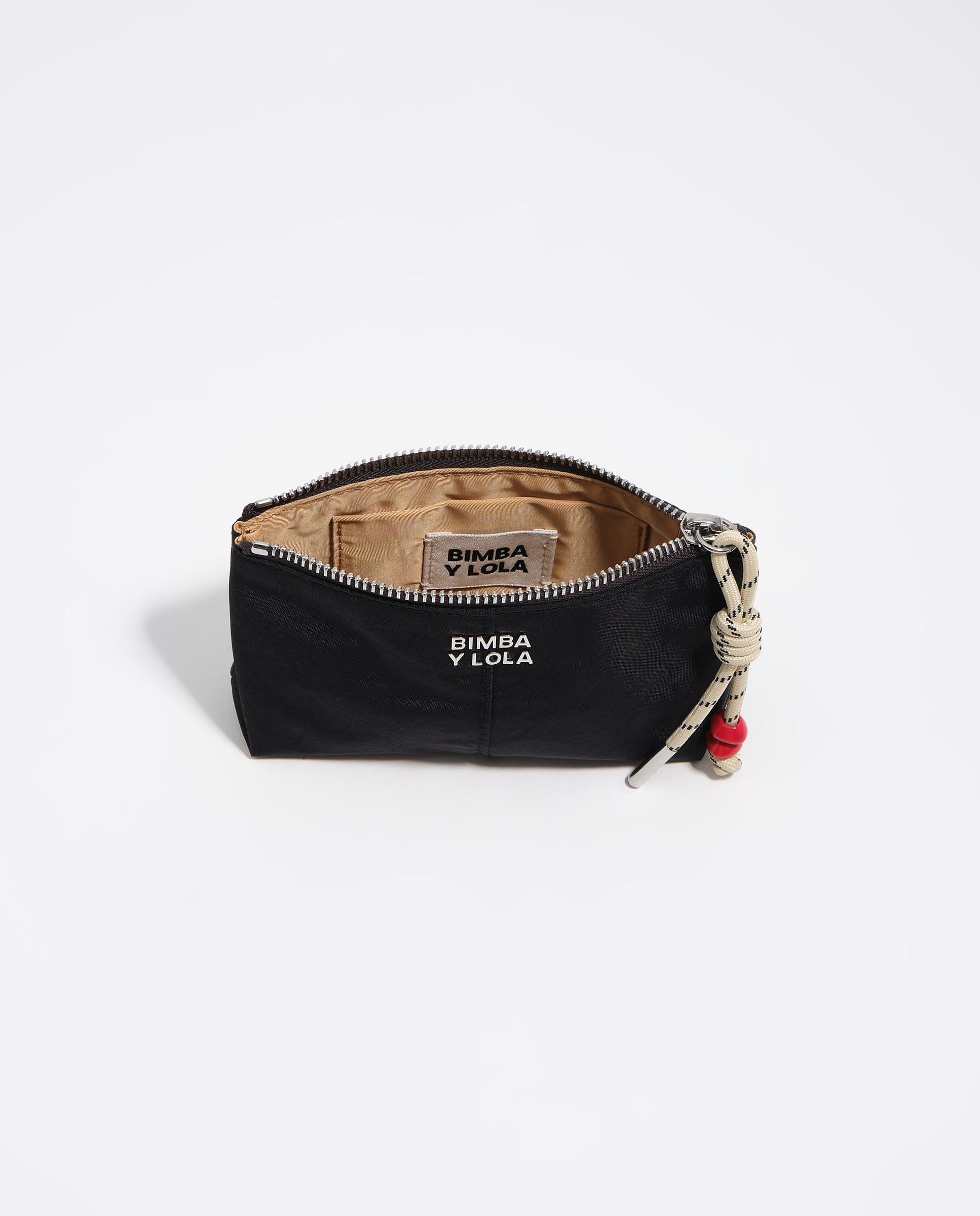Porta-moedas em Nylon com Fecho Zip Preto-2