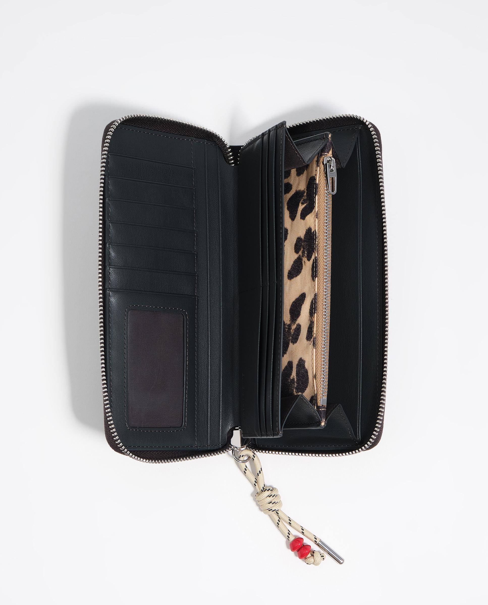 Carteira Grande com Fecho Zip Preto-3